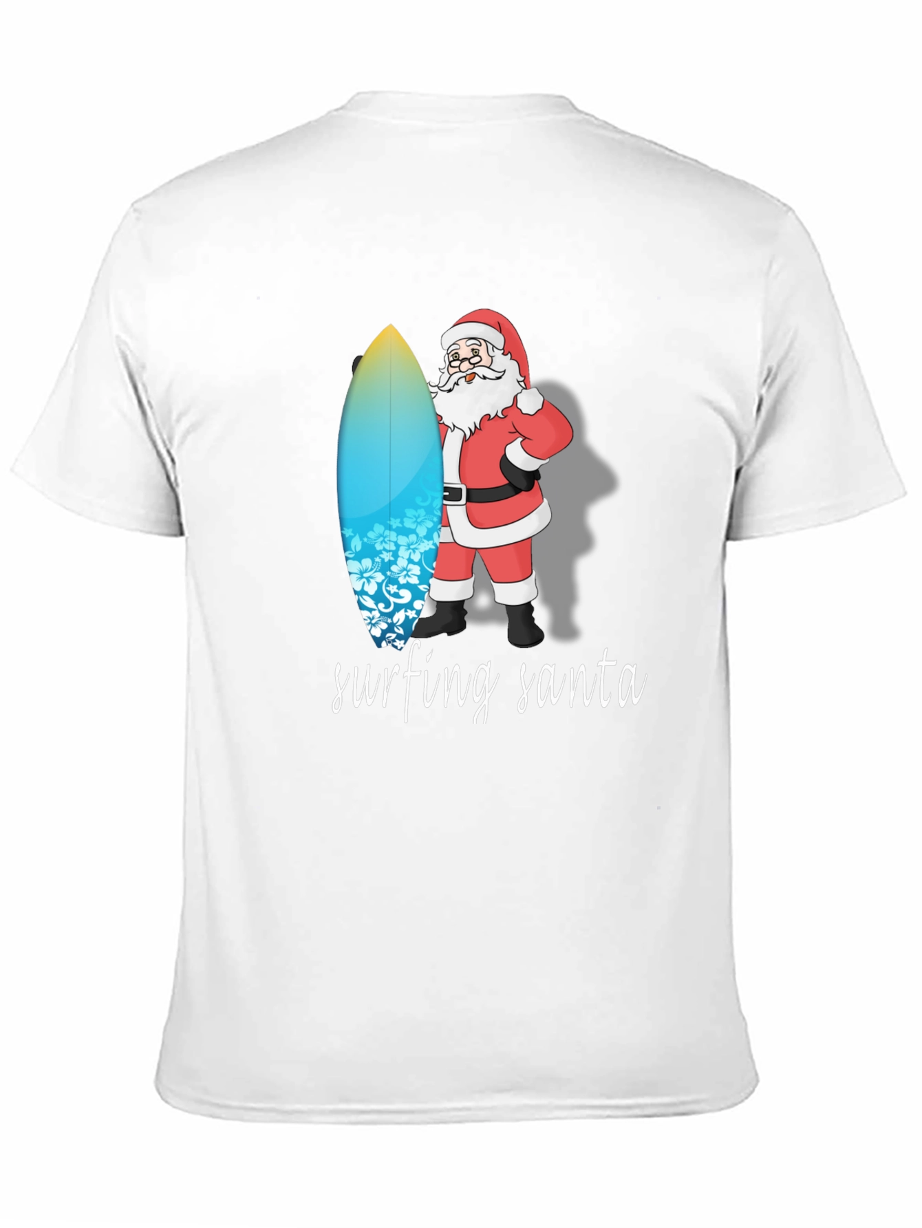 Surfing Santa Black Cotton Tee
