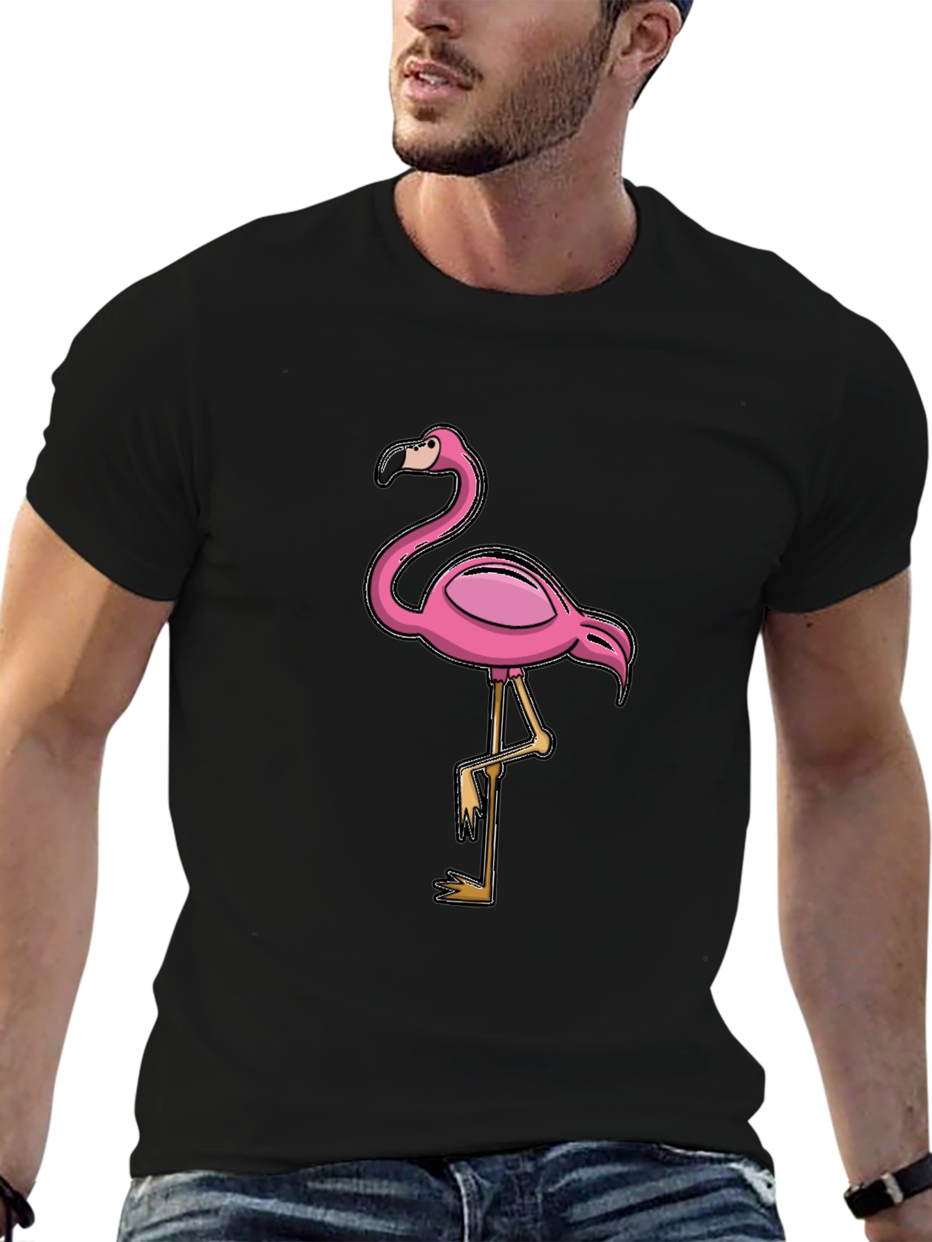 Pink Flamingo Graphic T-Shirt - Casual Cotton Tee