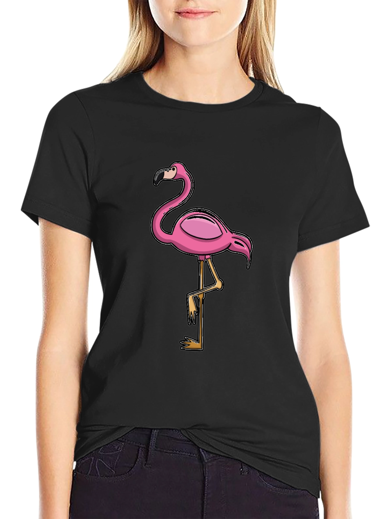 Pink Flamingo Graphic T-Shirt - Casual Cotton Tee