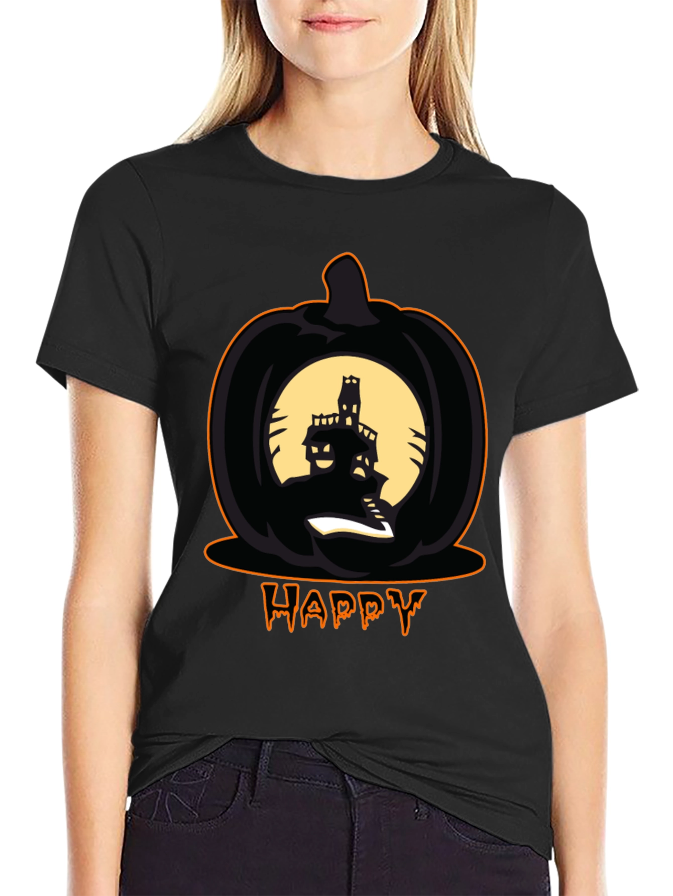 Happy Halloween Pumpkin Haunted House T-Shirt