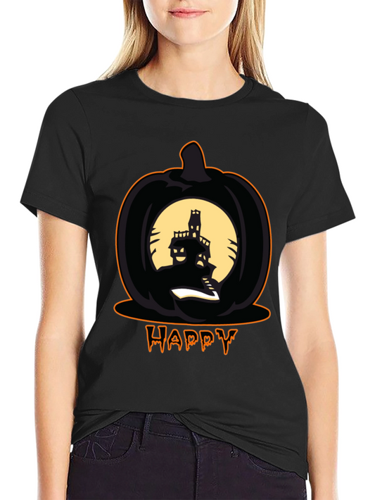 Happy Halloween Pumpkin Haunted House T-Shirt