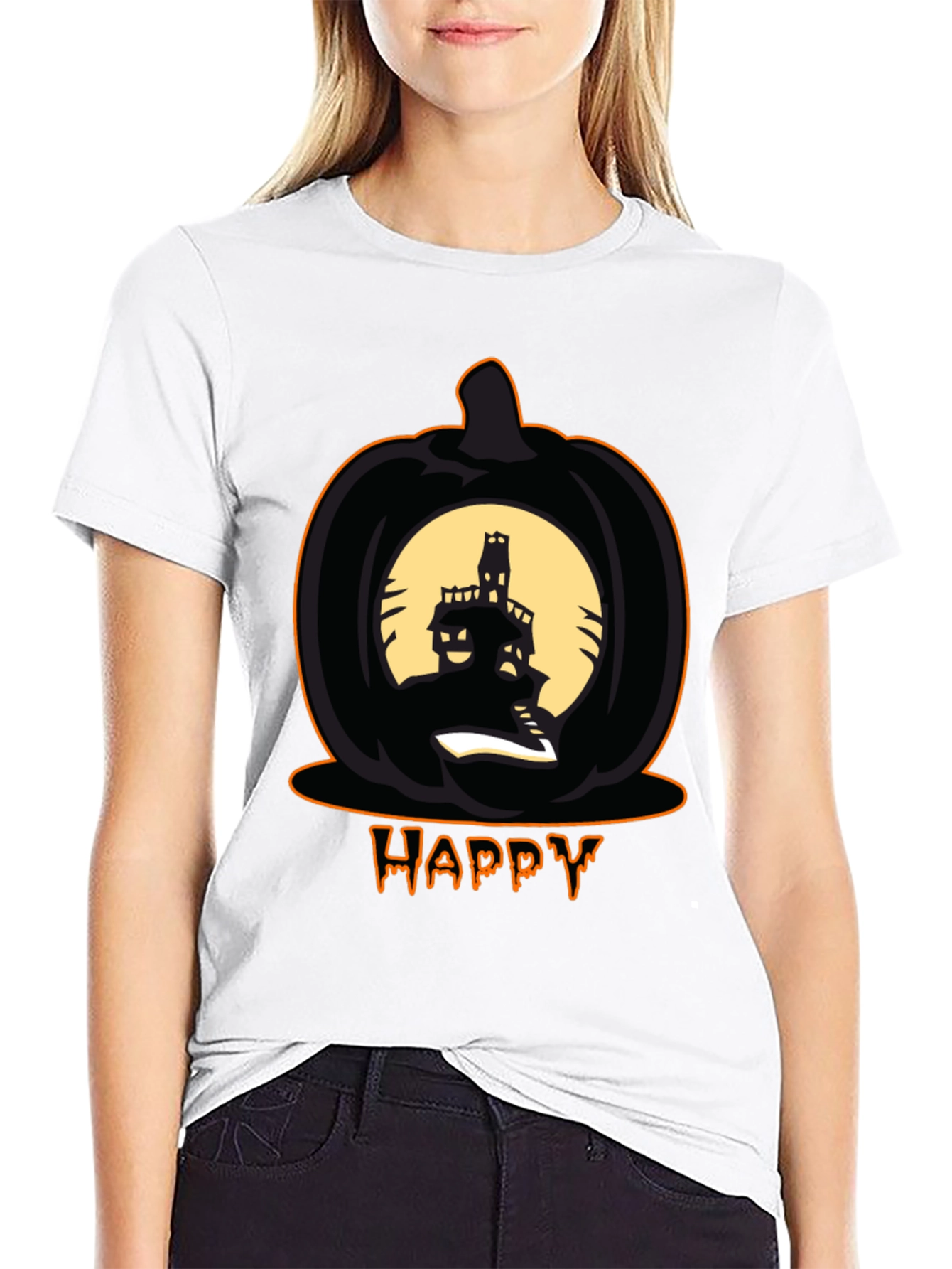 Happy Halloween Pumpkin Haunted House T-Shirt