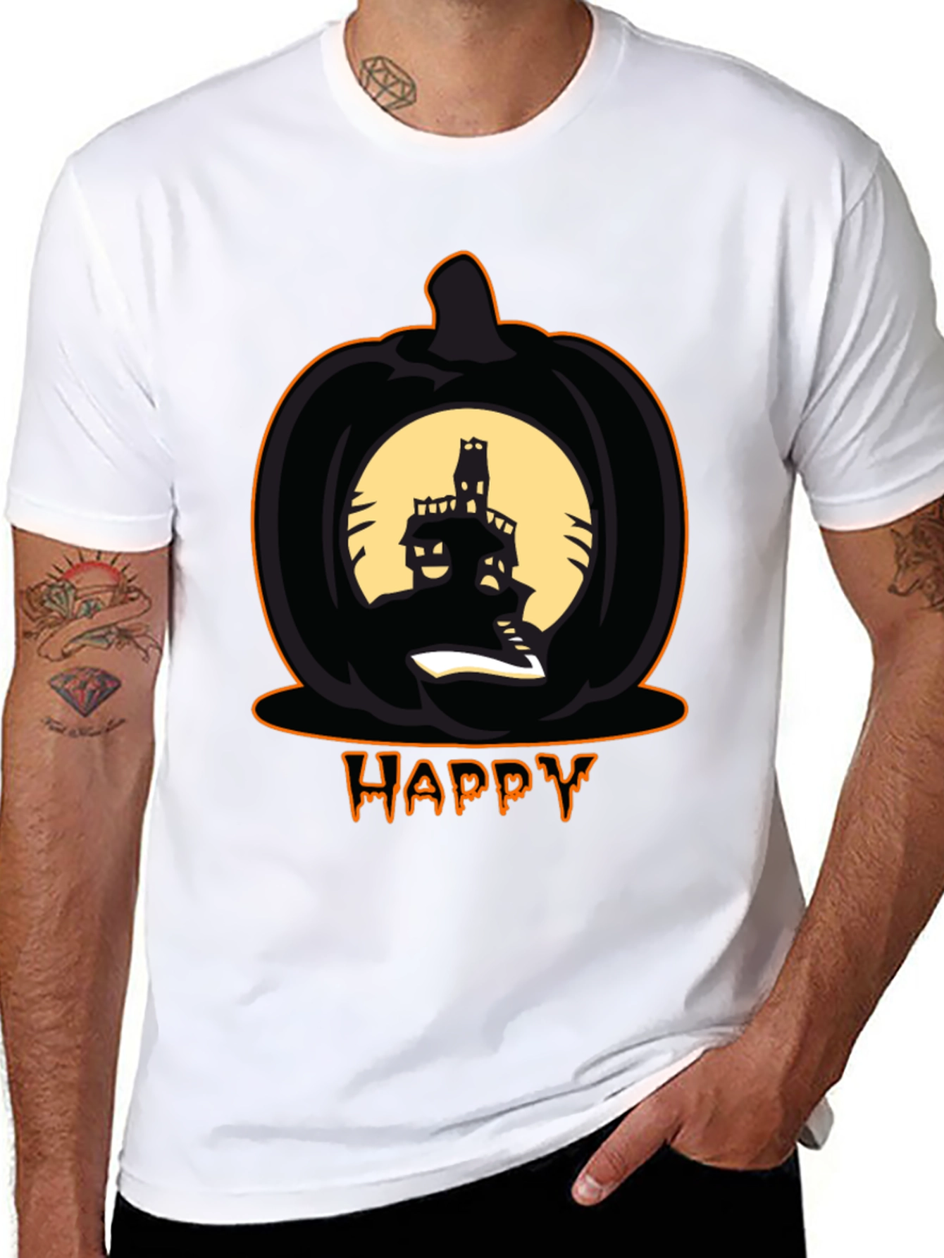 Happy Halloween Pumpkin Haunted House T-Shirt