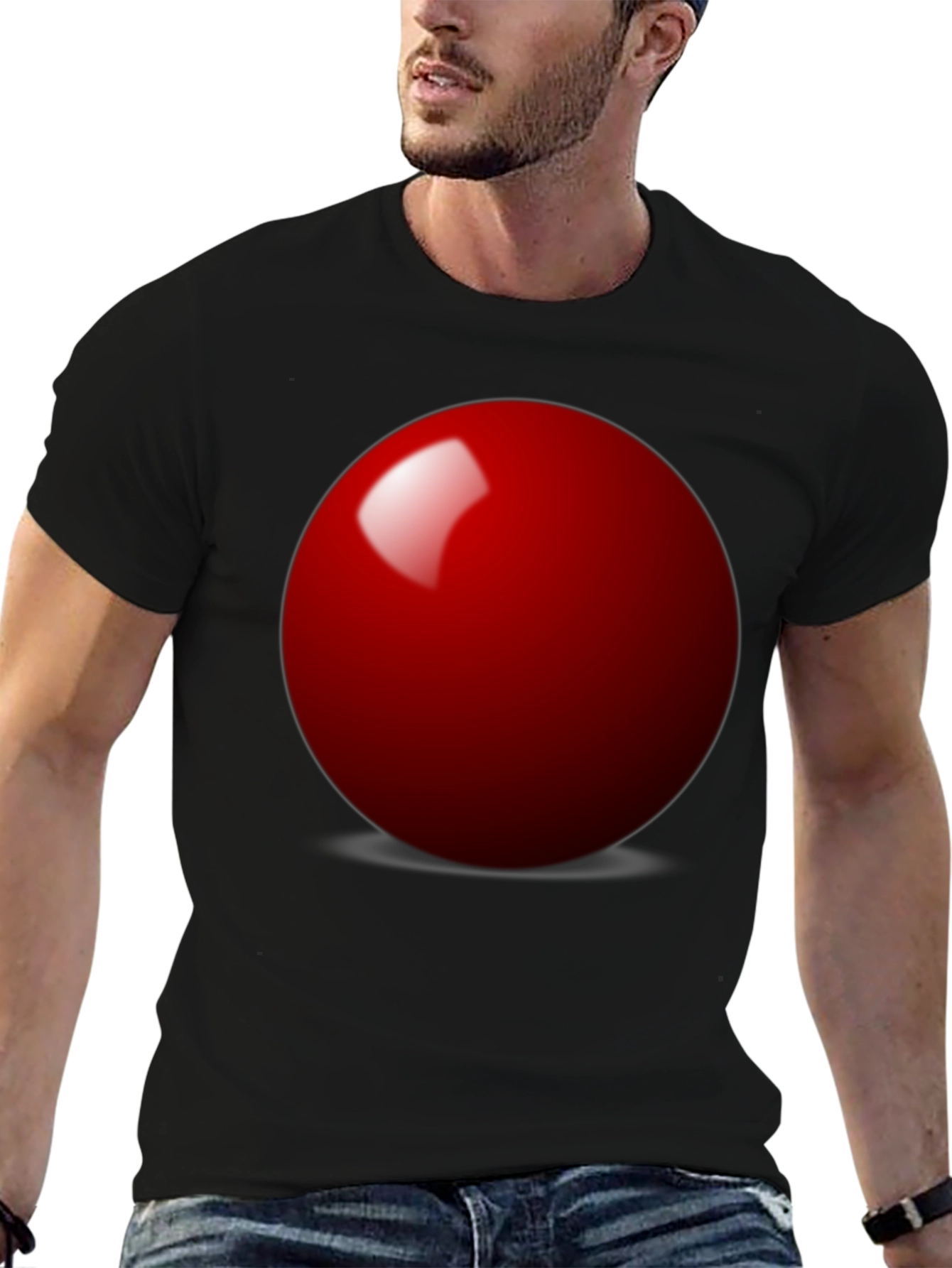 Red Sphere Graphic Black T-Shirt