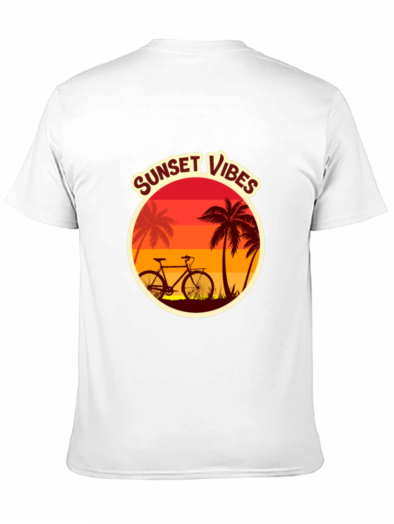 Sunset Vibes Graphic Tee - Tropical Bicycle Design