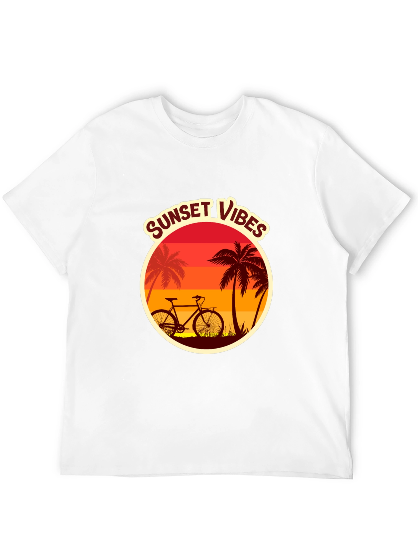 Sunset Vibes Graphic Tee - Tropical Bicycle Design