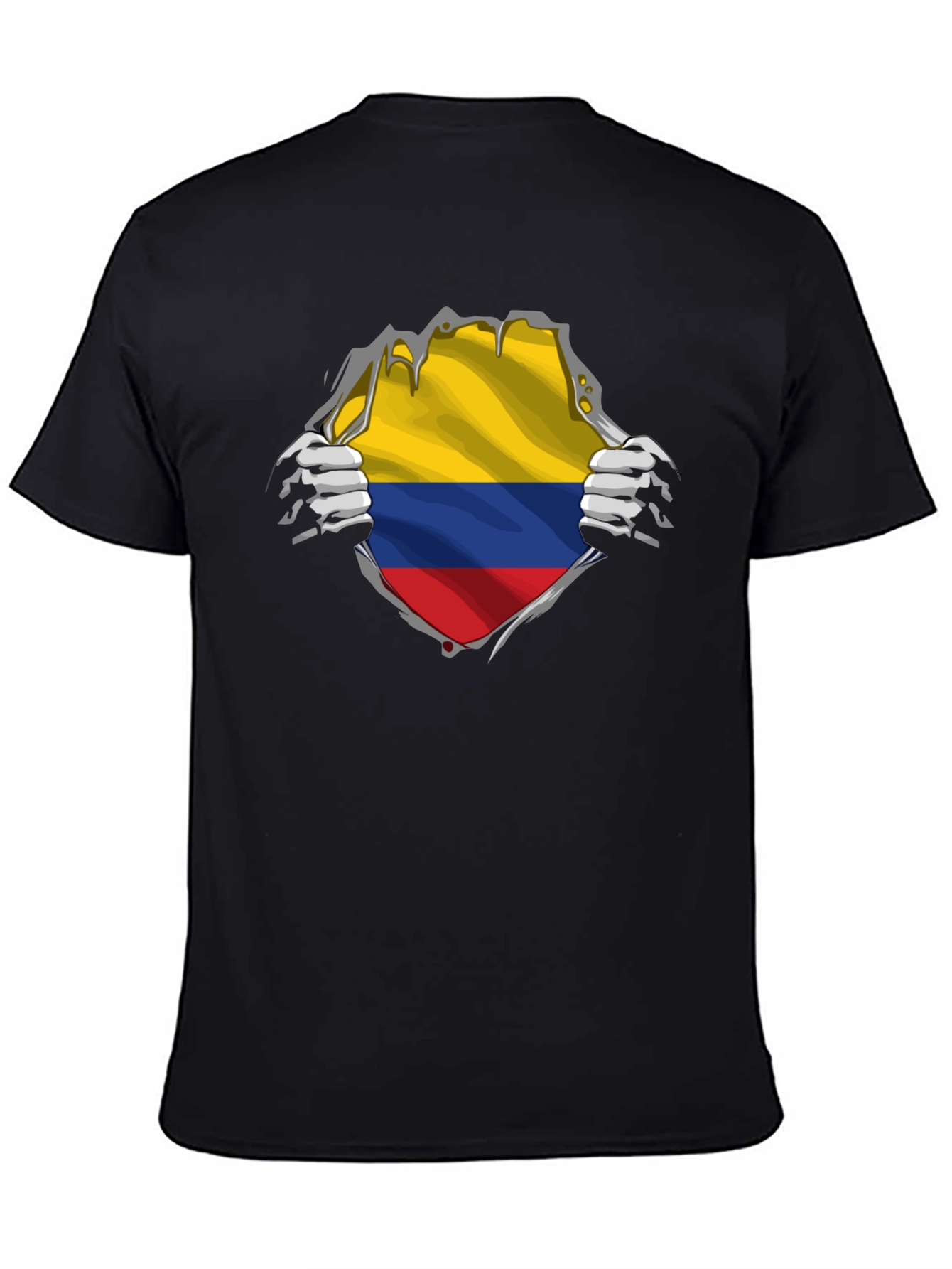 Colombia Flag Ripped T-Shirt