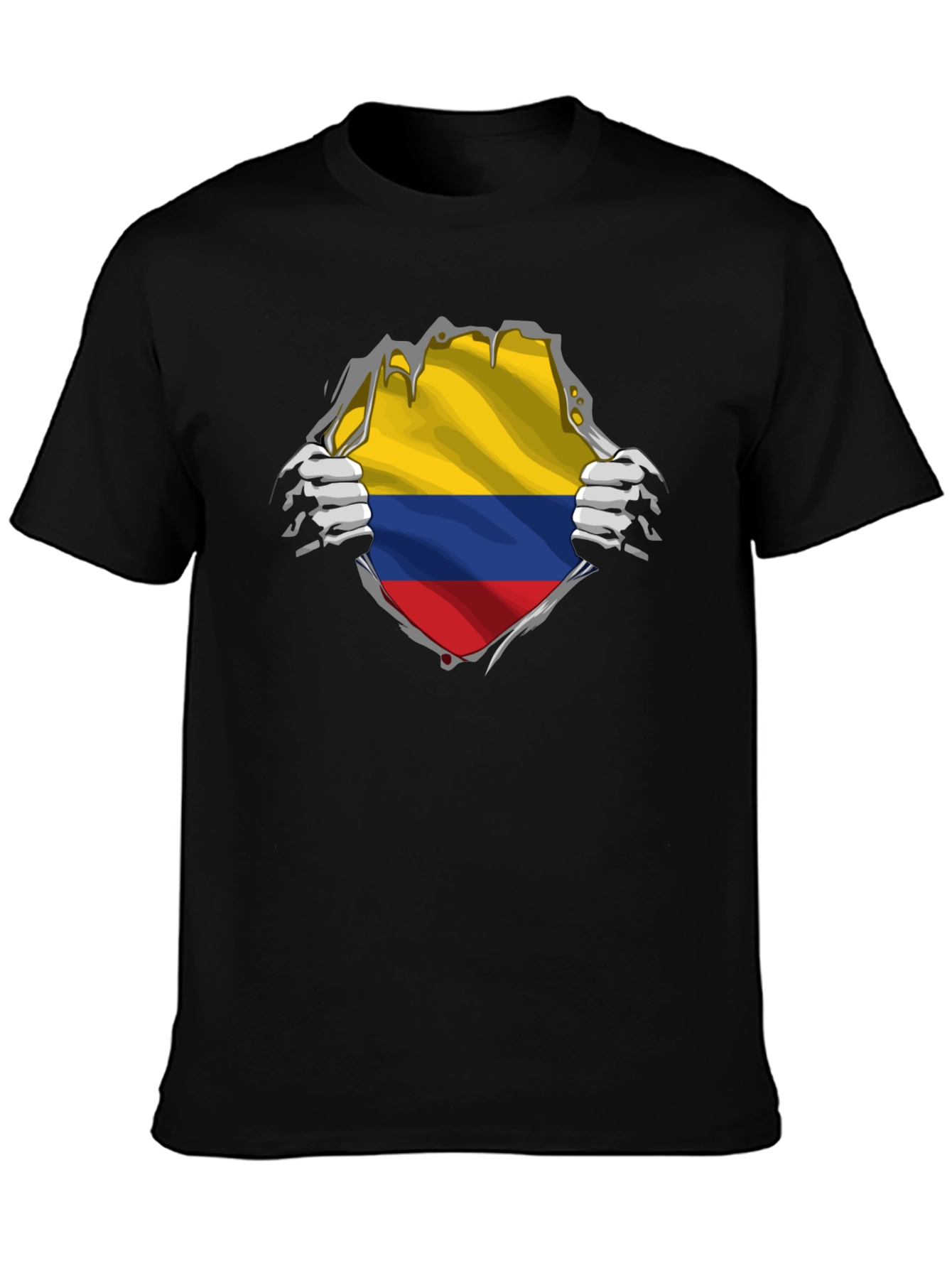 Colombia Flag Ripped T-Shirt