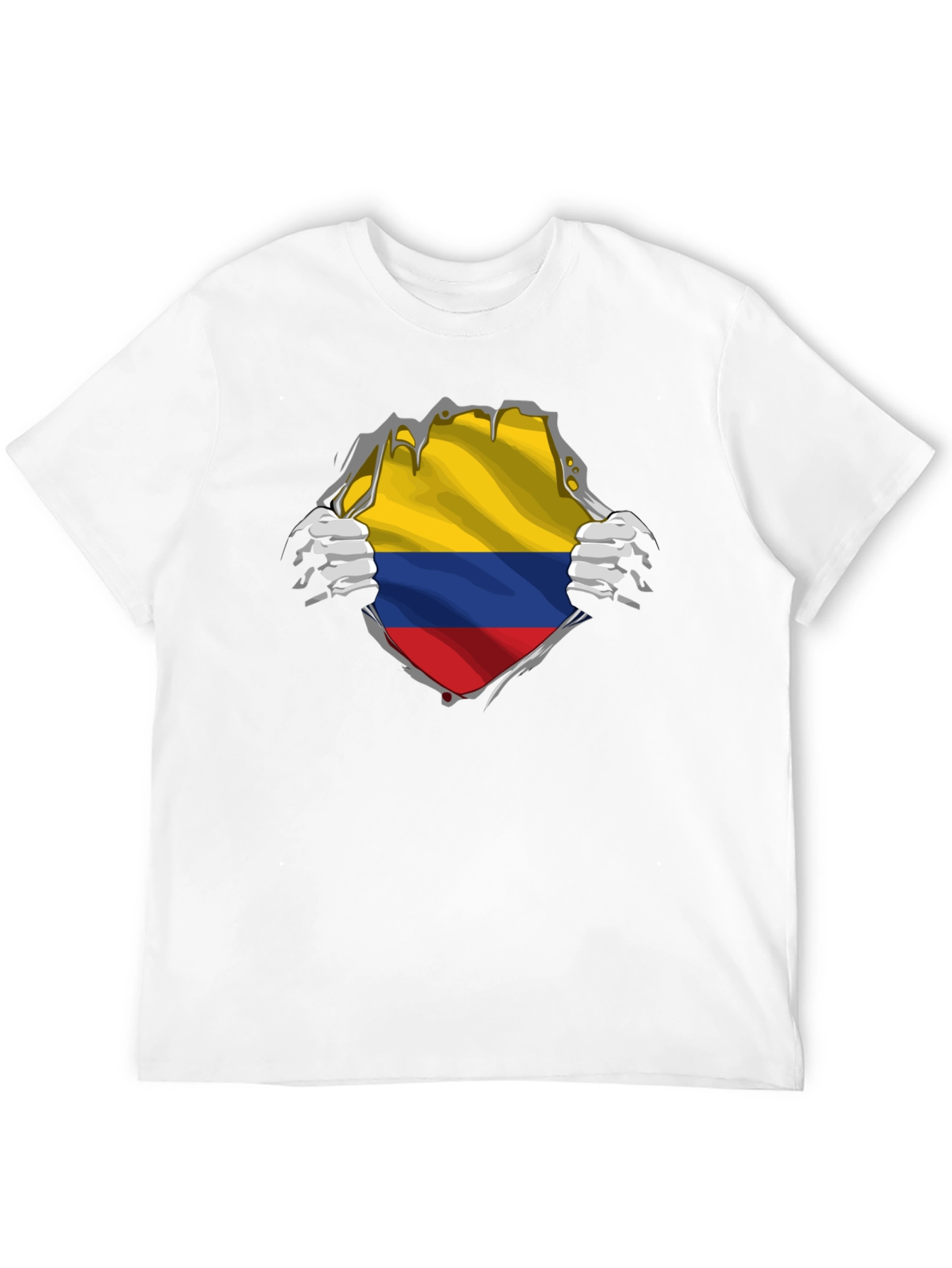 Colombia Flag Ripped T-Shirt