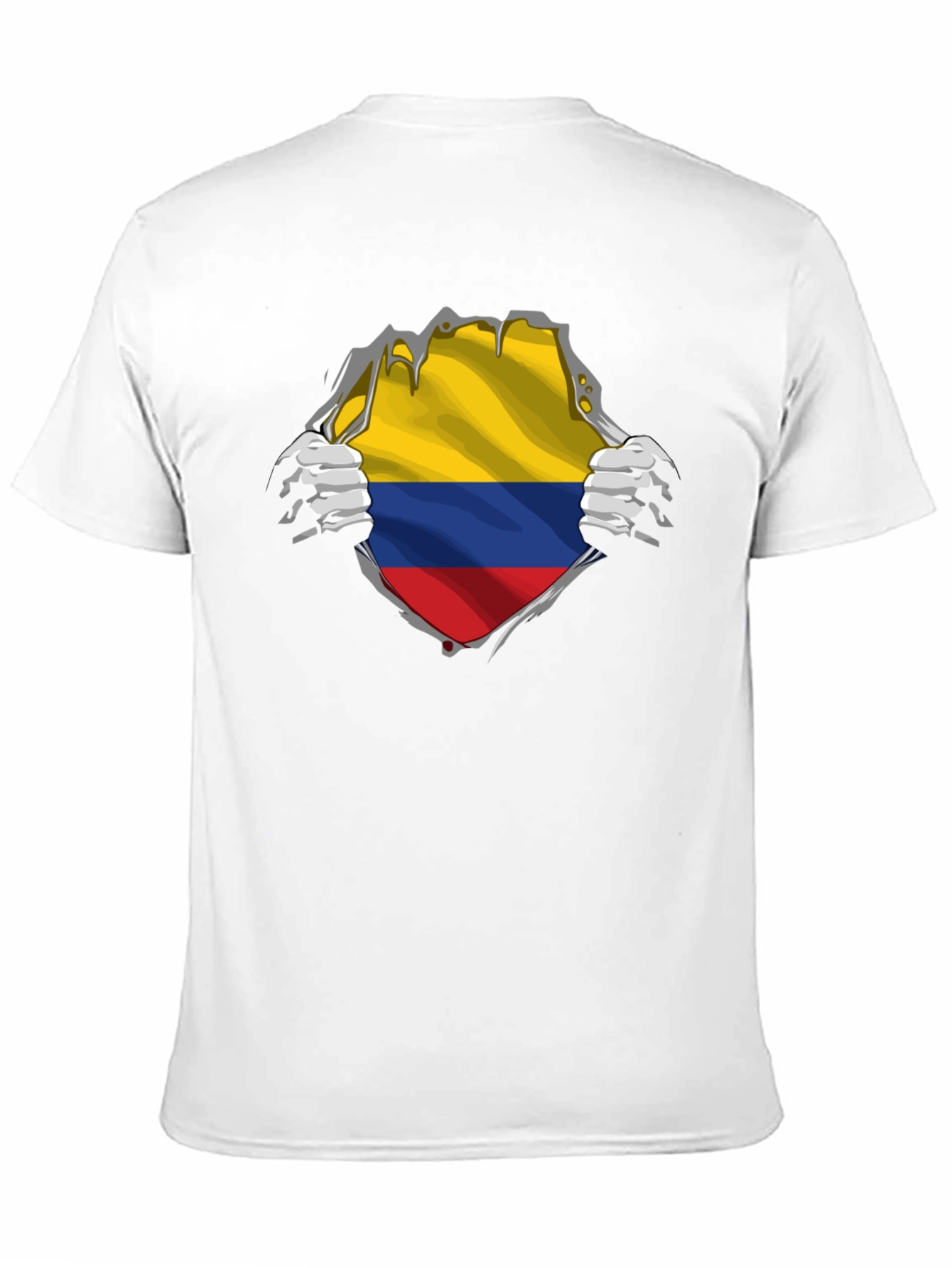 Colombia Flag Ripped T-Shirt