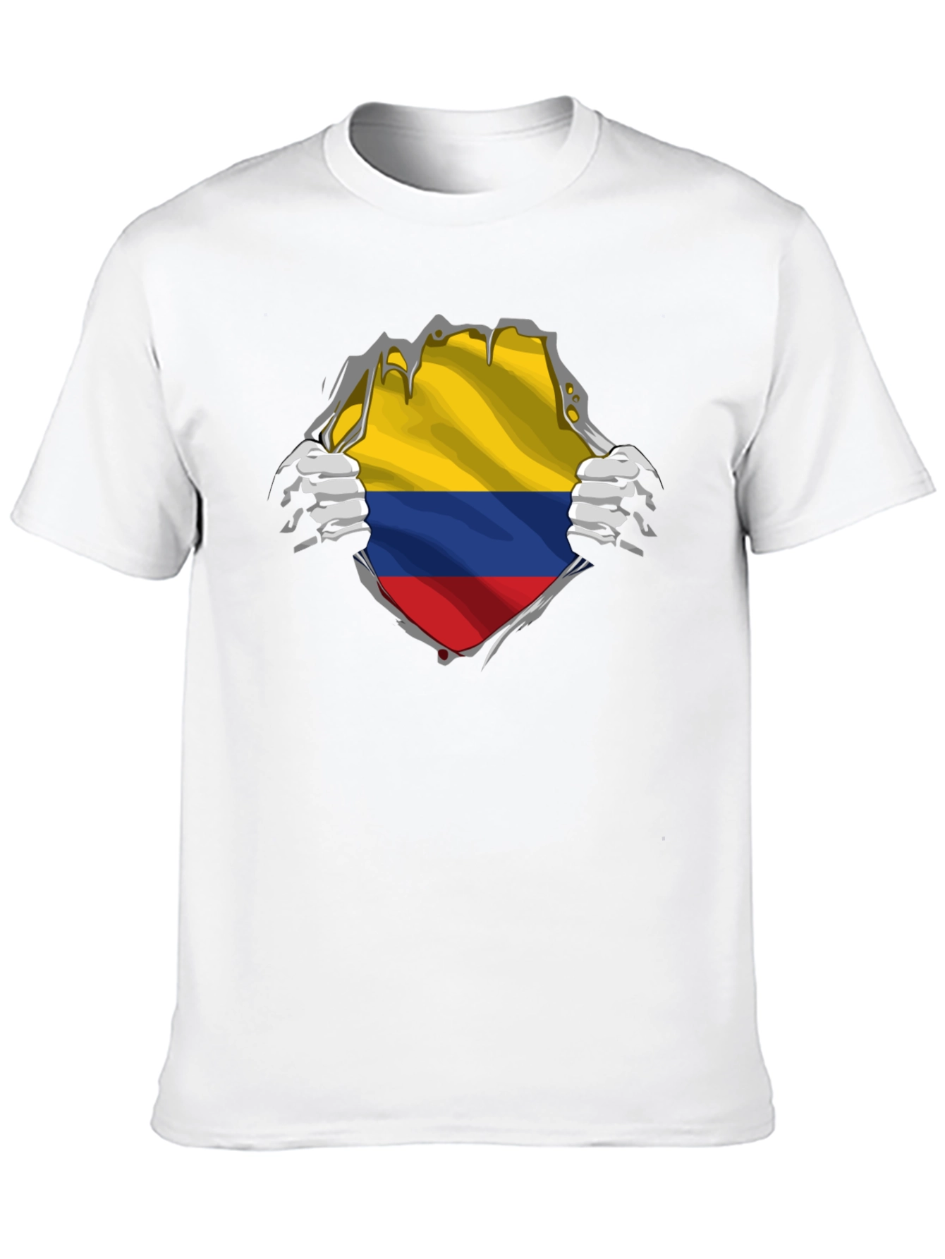 Colombia Flag Ripped T-Shirt