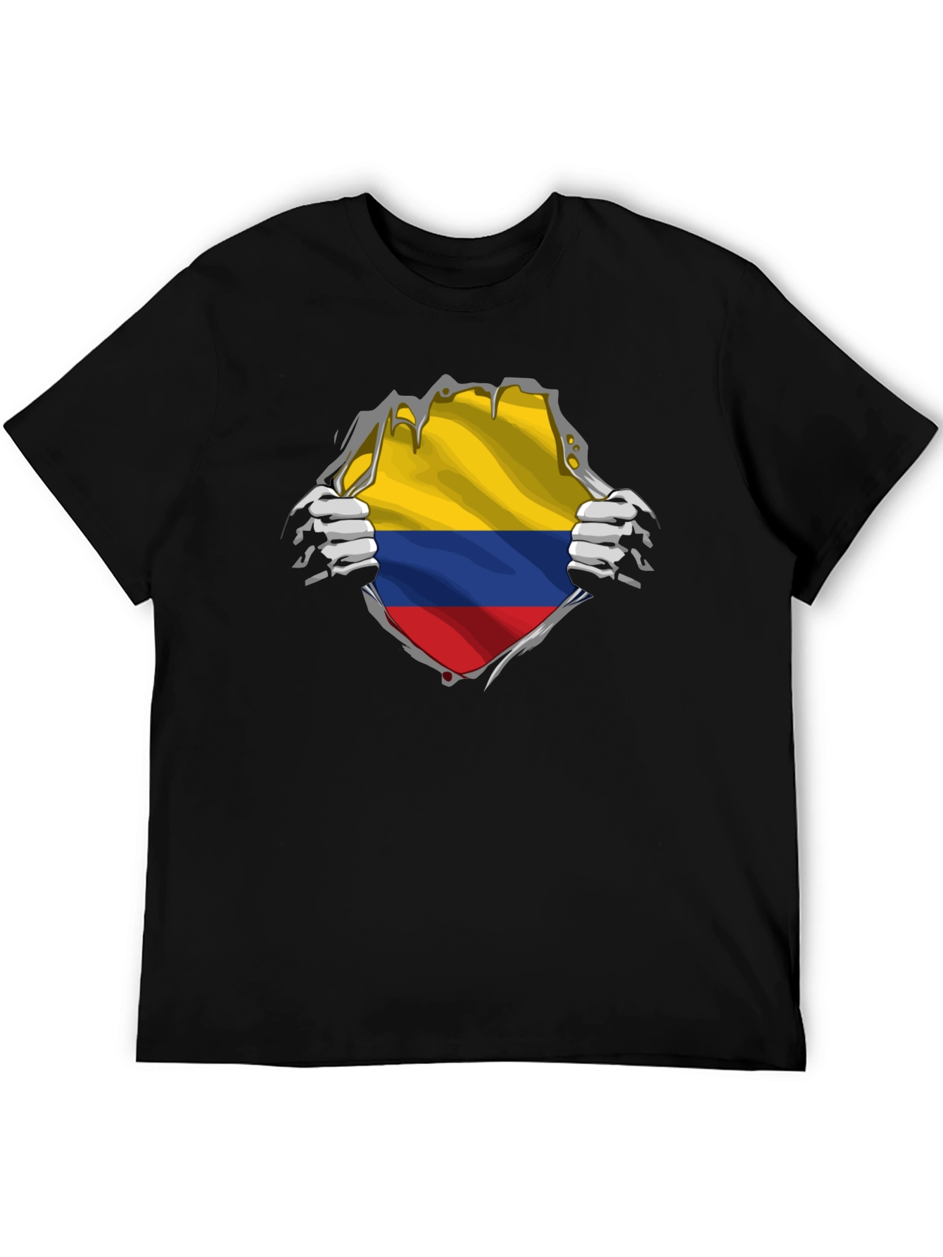 Colombia Flag Ripped T-Shirt