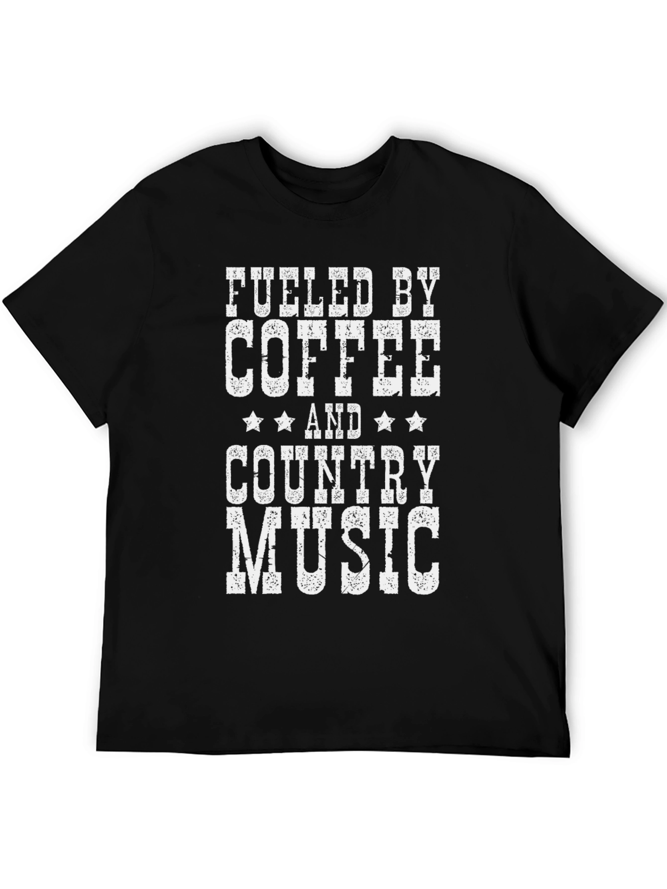Fueled By Coffee and Country Music Black T-Shirt