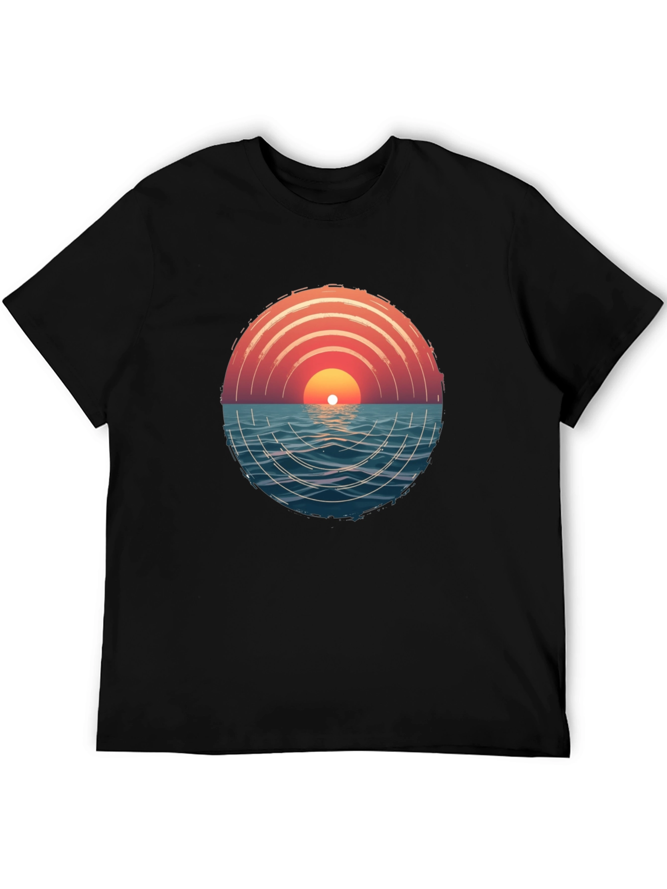 Sunset Ocean Graphic Tee - Modern Style