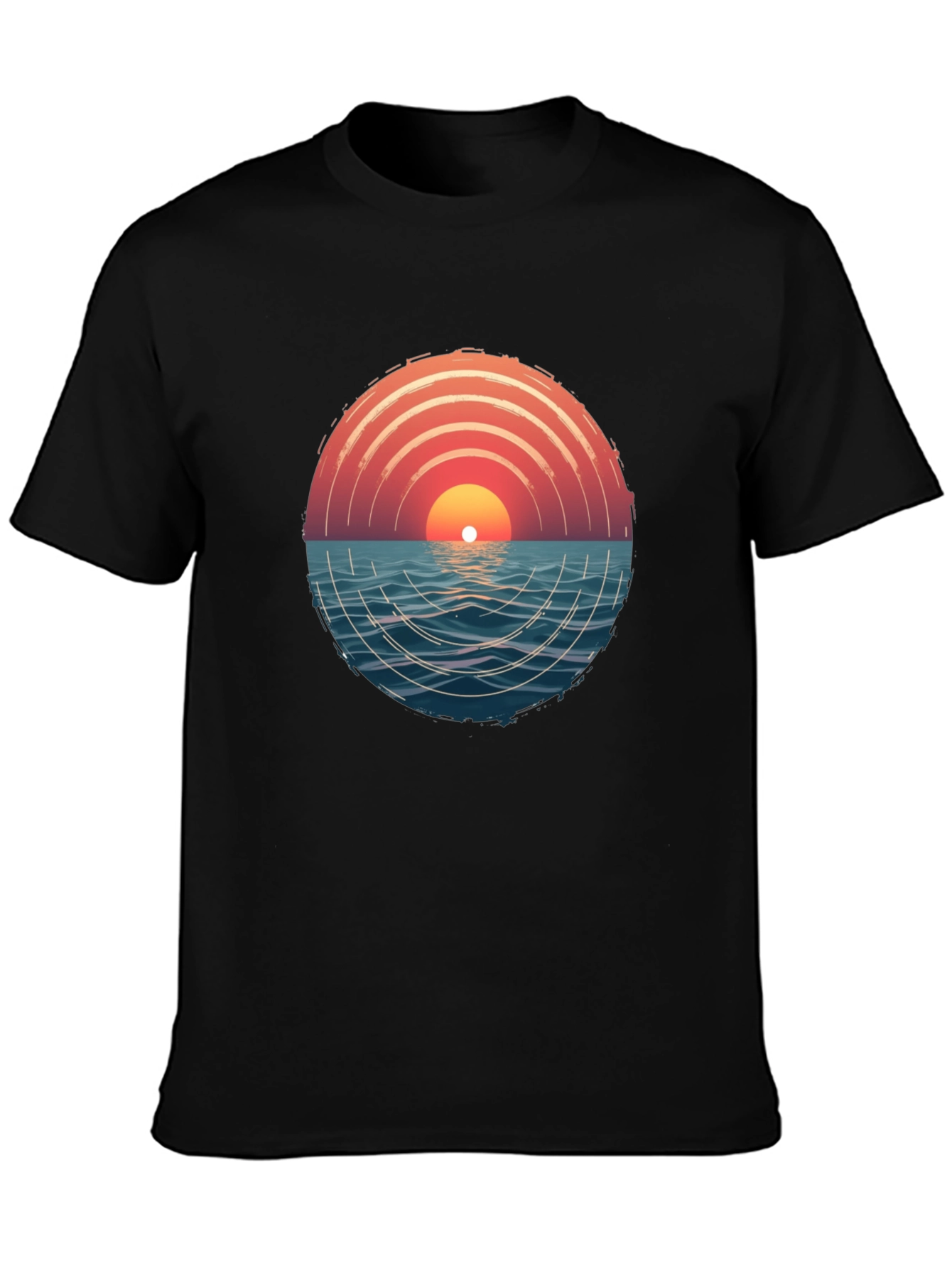 Sunset Ocean Graphic Tee - Modern Style