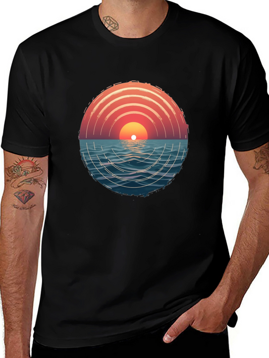 Sunset Ocean Graphic Tee - Modern Style