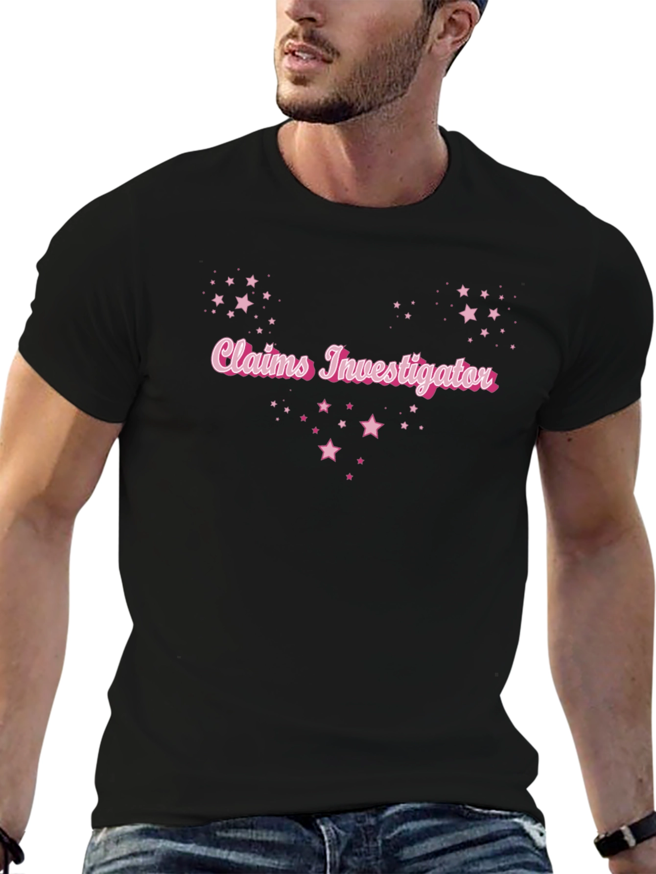 Claims Investigator Starry Tee - Sleek Black Shirt