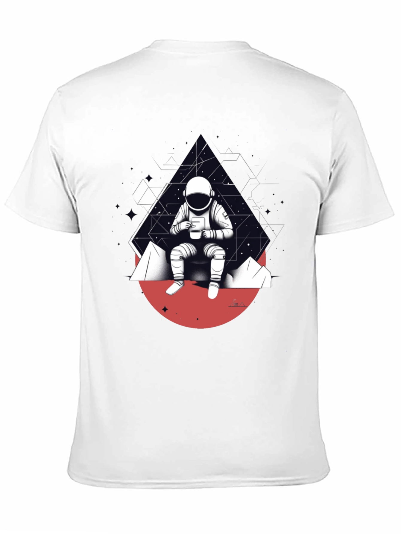 Astronaut Sipping Coffee Graphic T-Shirt