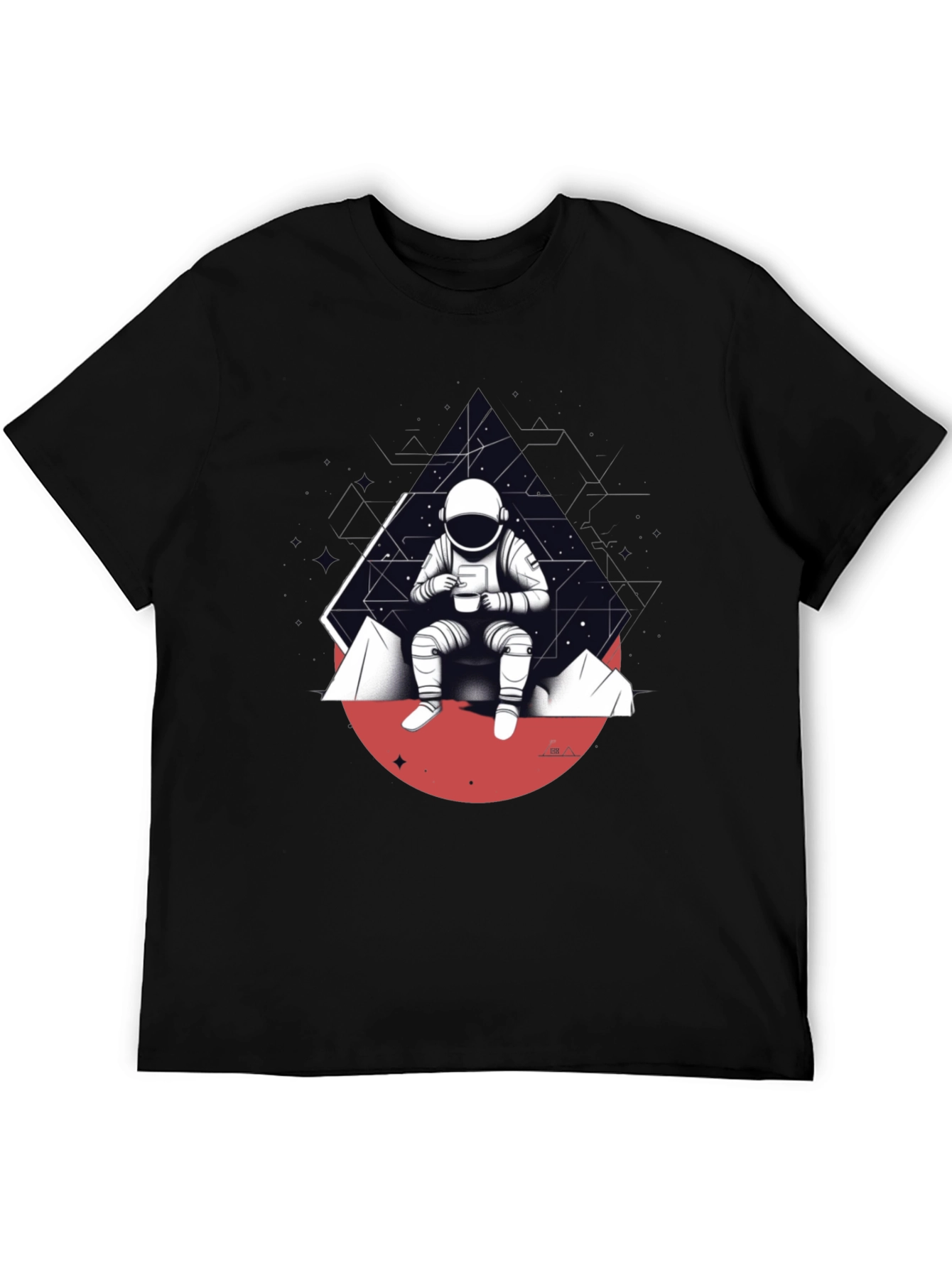 Astronaut Sipping Coffee Graphic T-Shirt