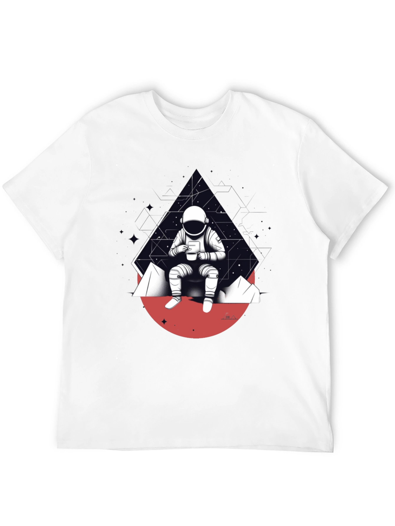 Astronaut Sipping Coffee Graphic T-Shirt