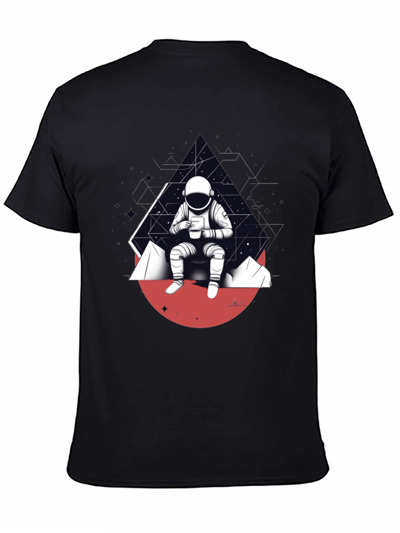 Astronaut Sipping Coffee Graphic T-Shirt