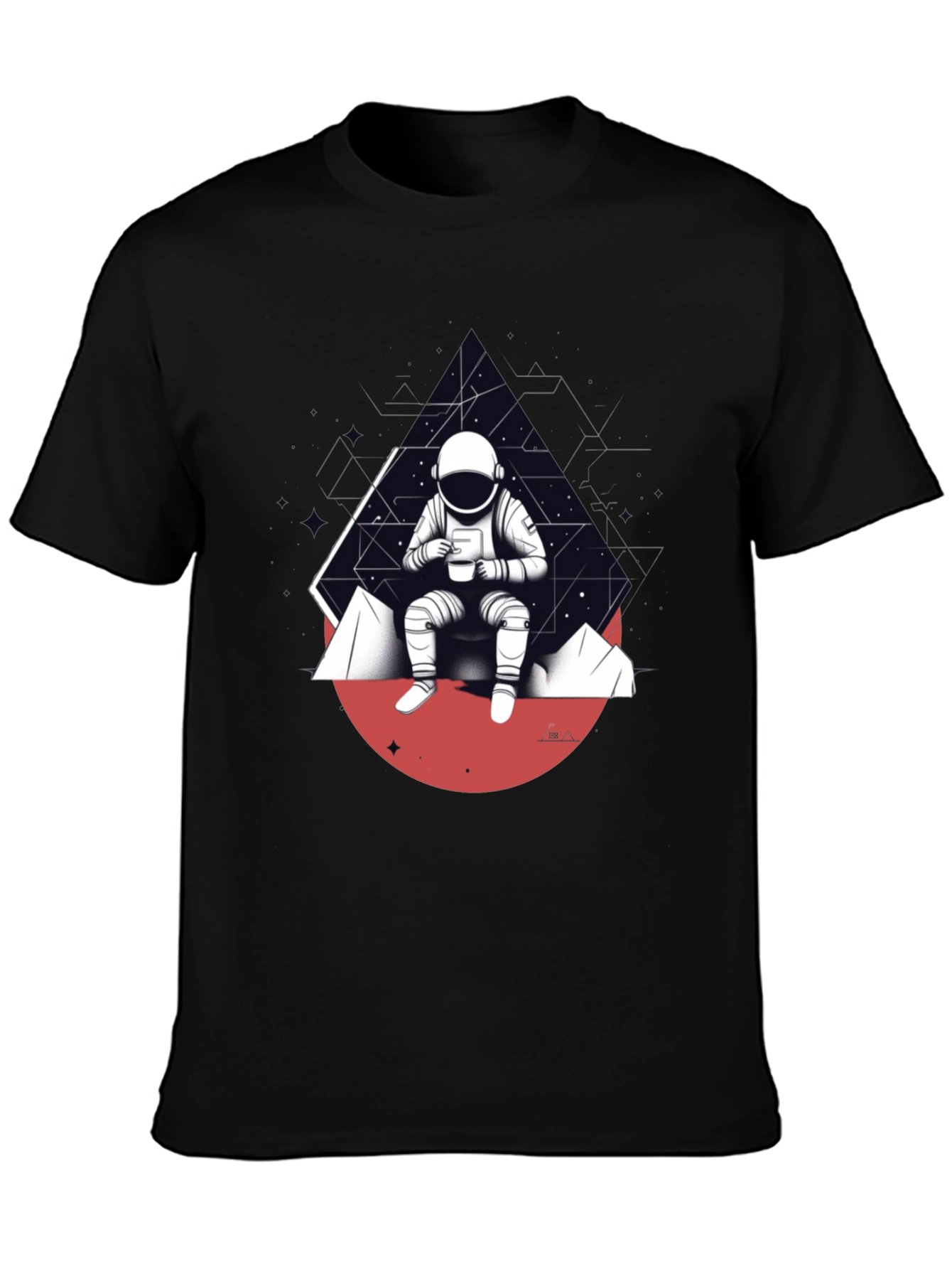 Astronaut Sipping Coffee Graphic T-Shirt