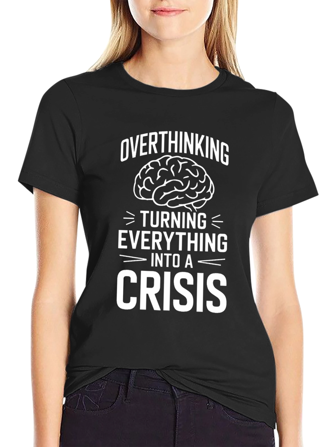 Overthinking Crisis T-Shirt Funny Graphic Tee