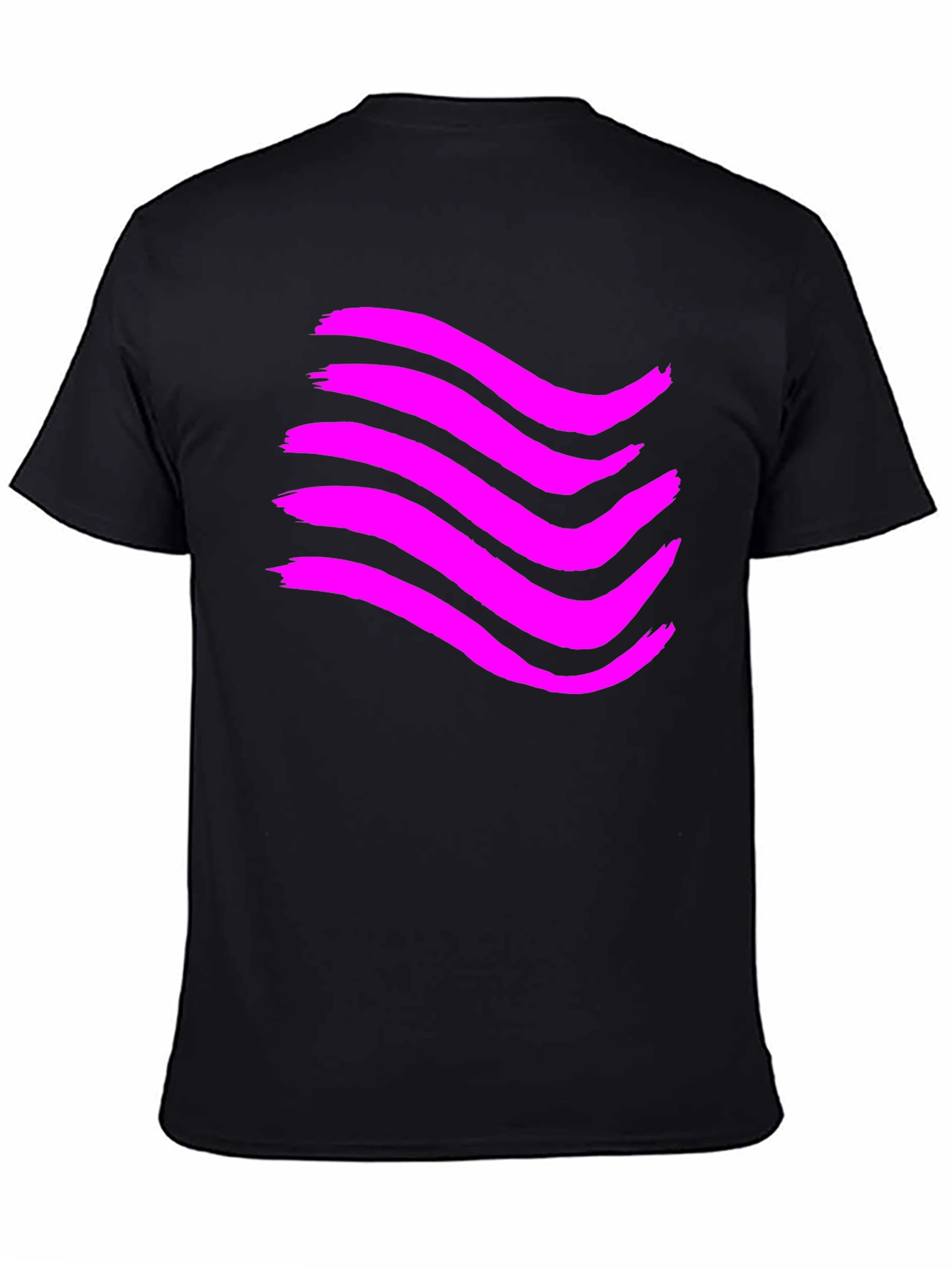 Abstract Wave Graphic T-Shirt - Black