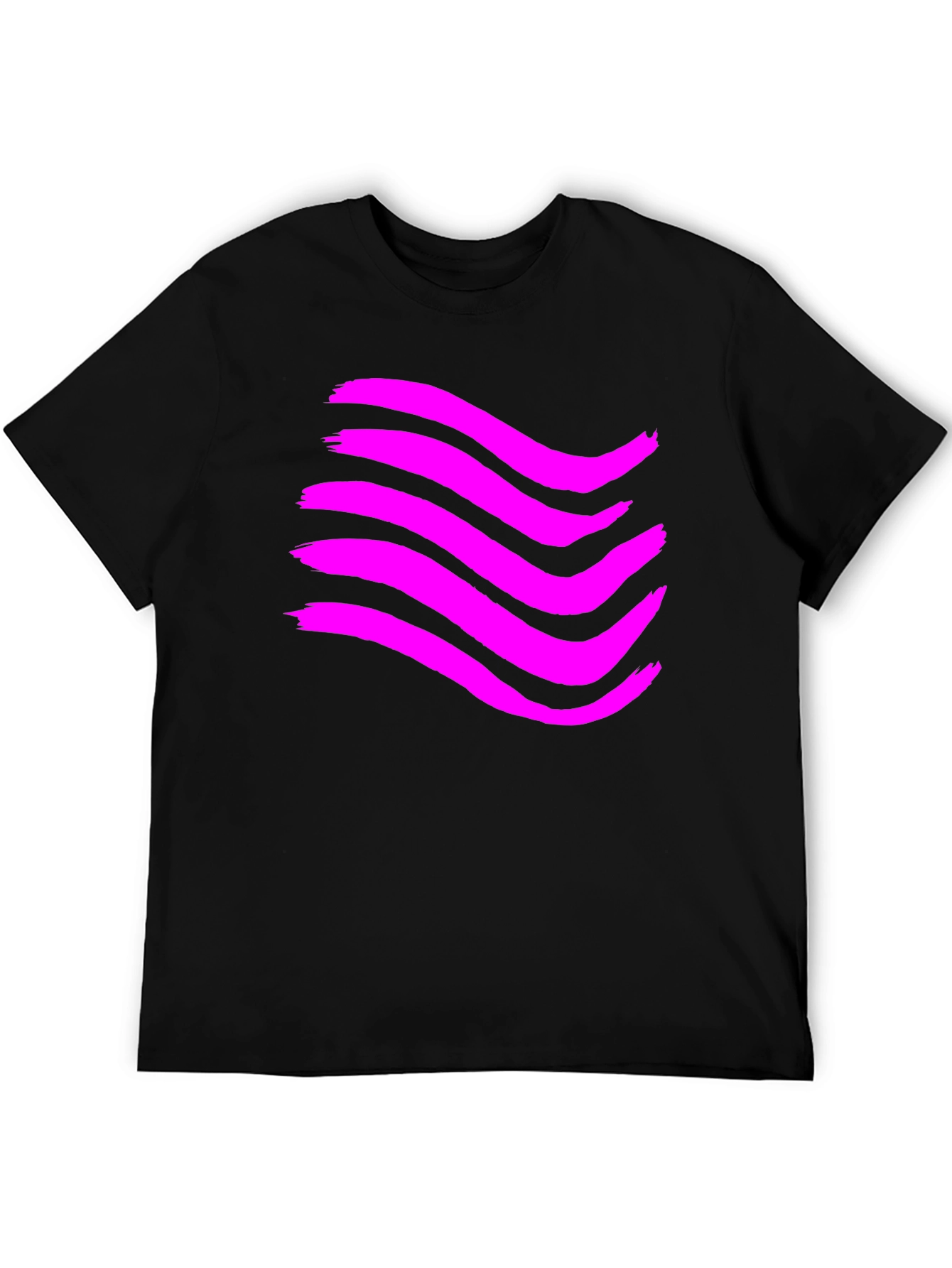 Abstract Wave Graphic T-Shirt - Black
