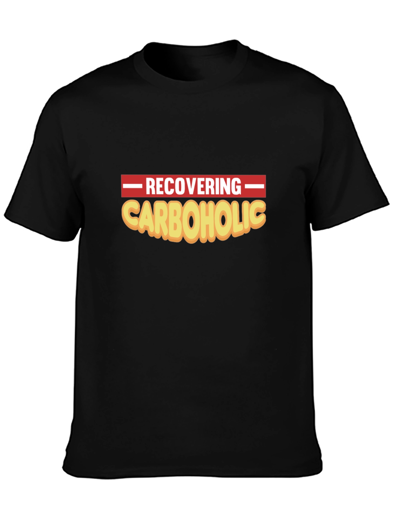 Recovering Carboholic Black Graphic T-Shirt