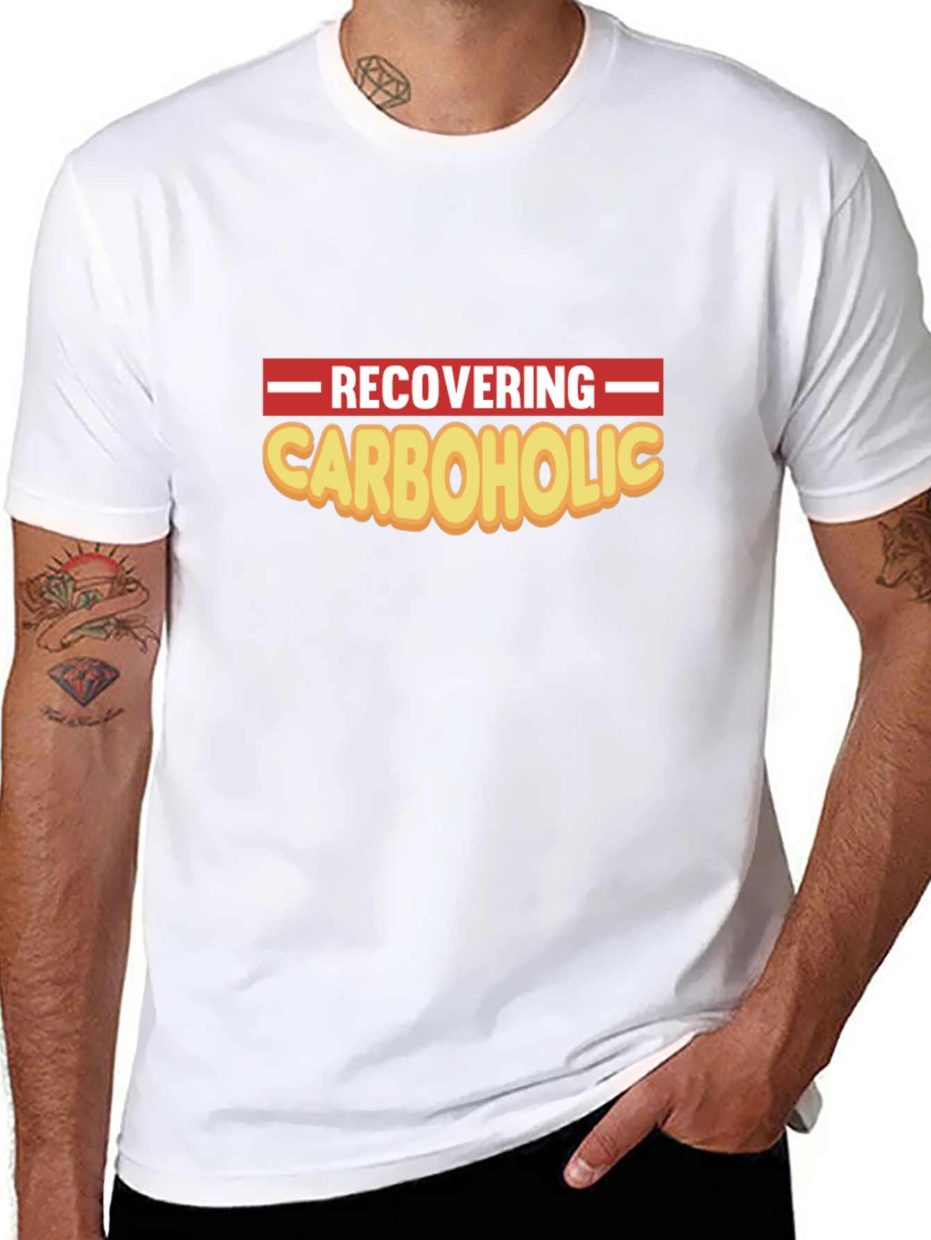 Recovering Carboholic Black Graphic T-Shirt