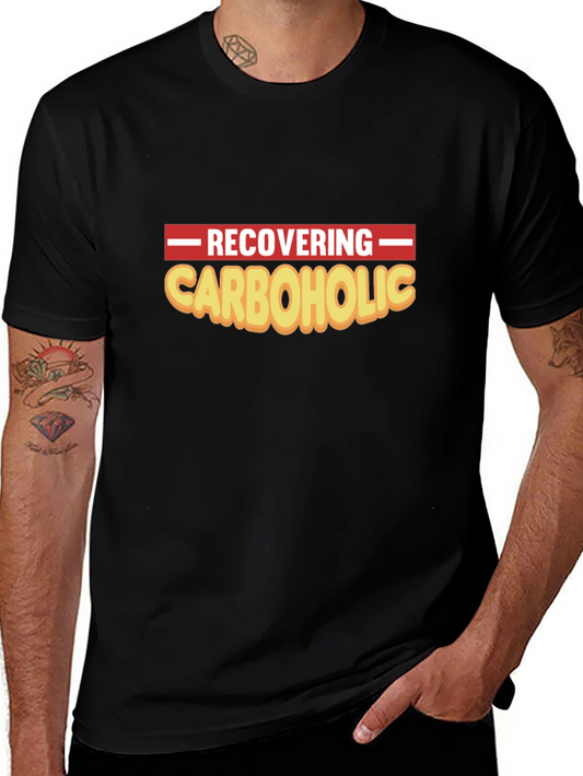 Recovering Carboholic Black Graphic T-Shirt