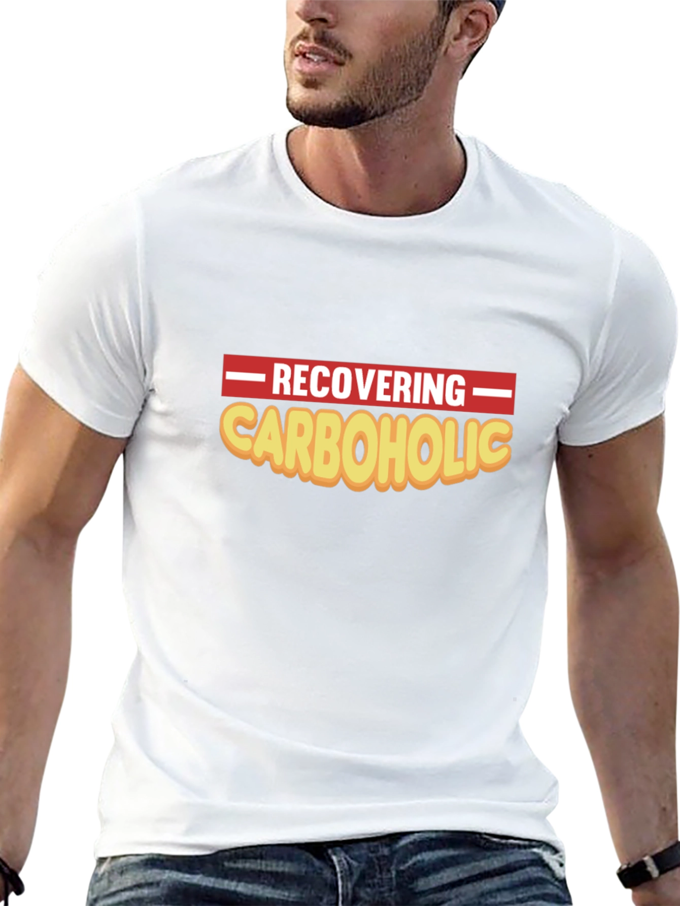 Recovering Carboholic Black Graphic T-Shirt