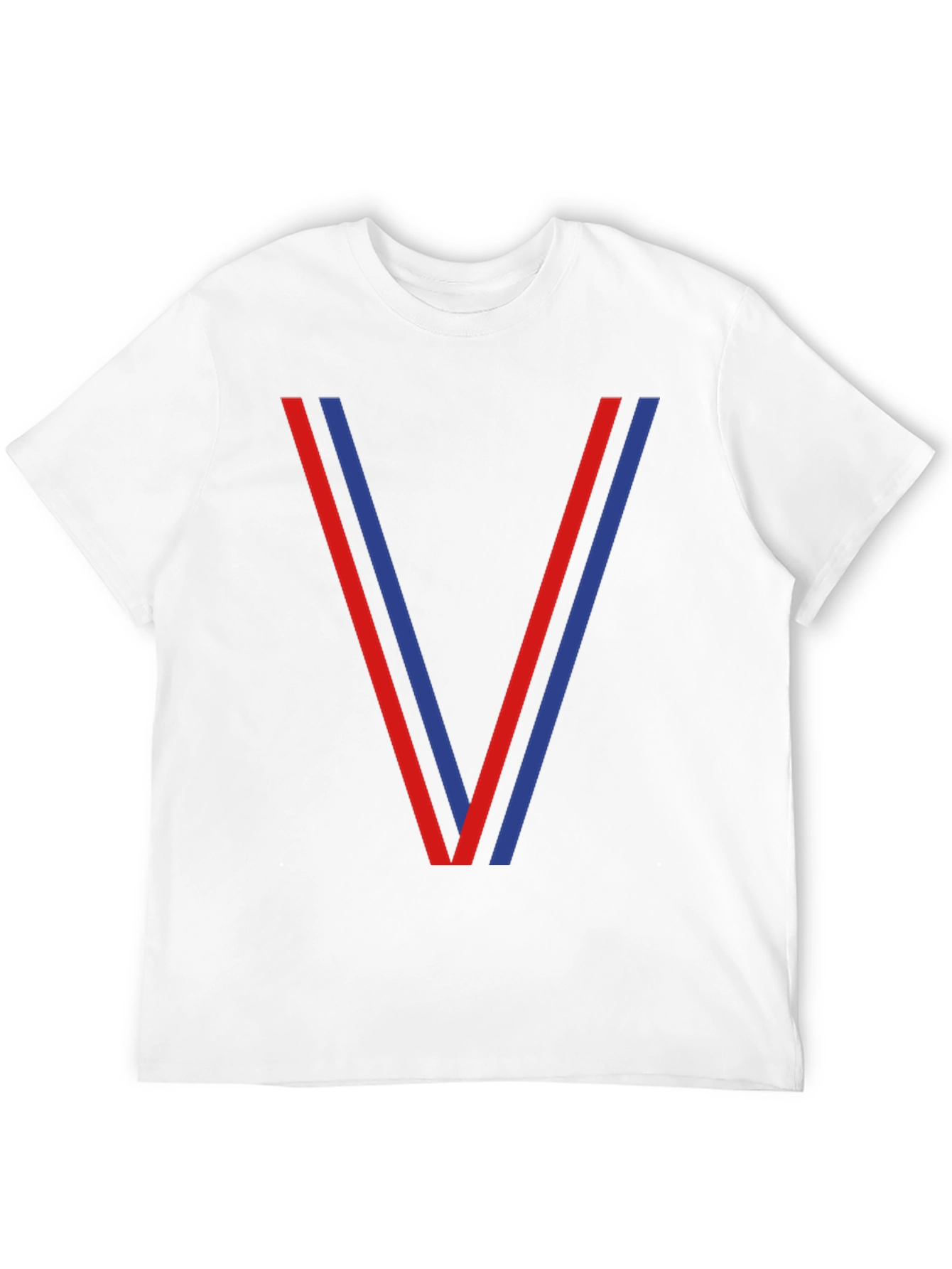 Mens Black T-Shirt with Red and Blue V Design