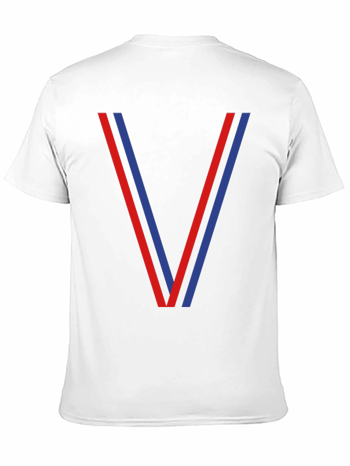 Mens Black T-Shirt with Red and Blue V Design