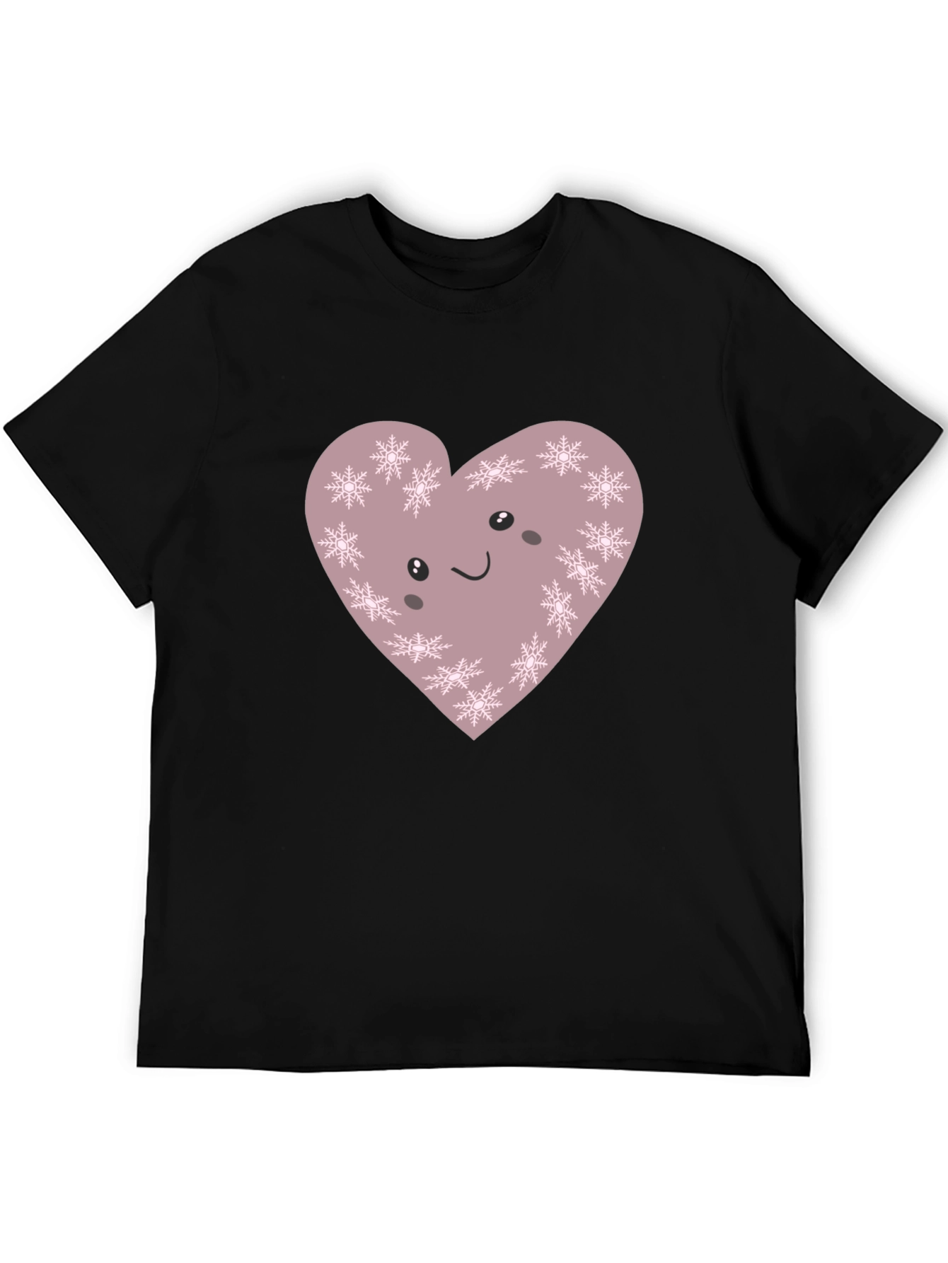 Cute Snowflake Heart Graphic Tee - Soft Cotton Blend