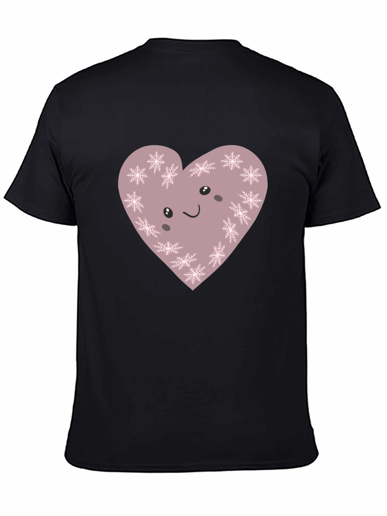 Cute Snowflake Heart Graphic Tee - Soft Cotton Blend