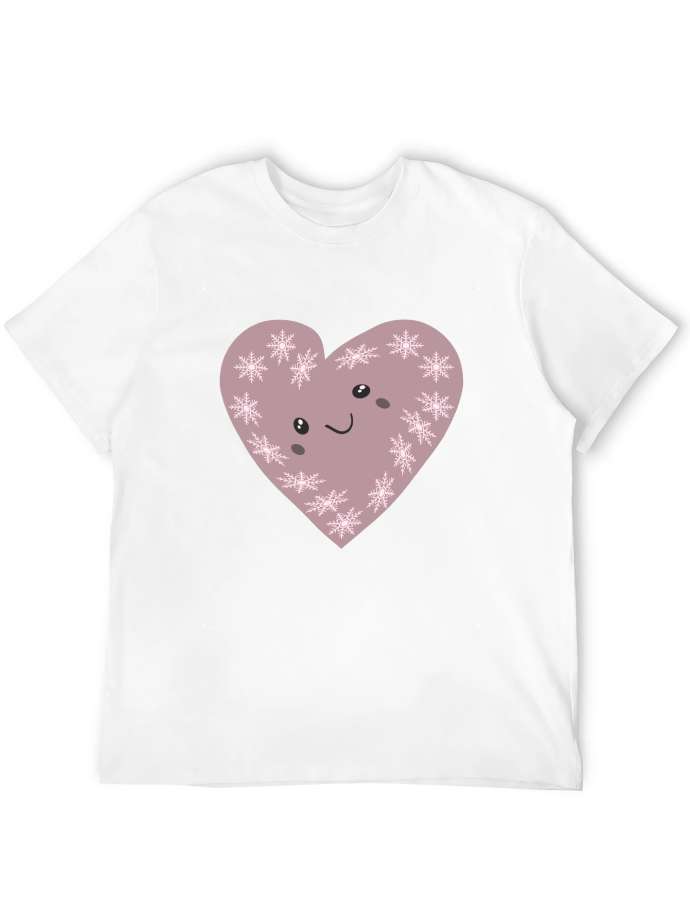 Cute Snowflake Heart Graphic Tee - Soft Cotton Blend