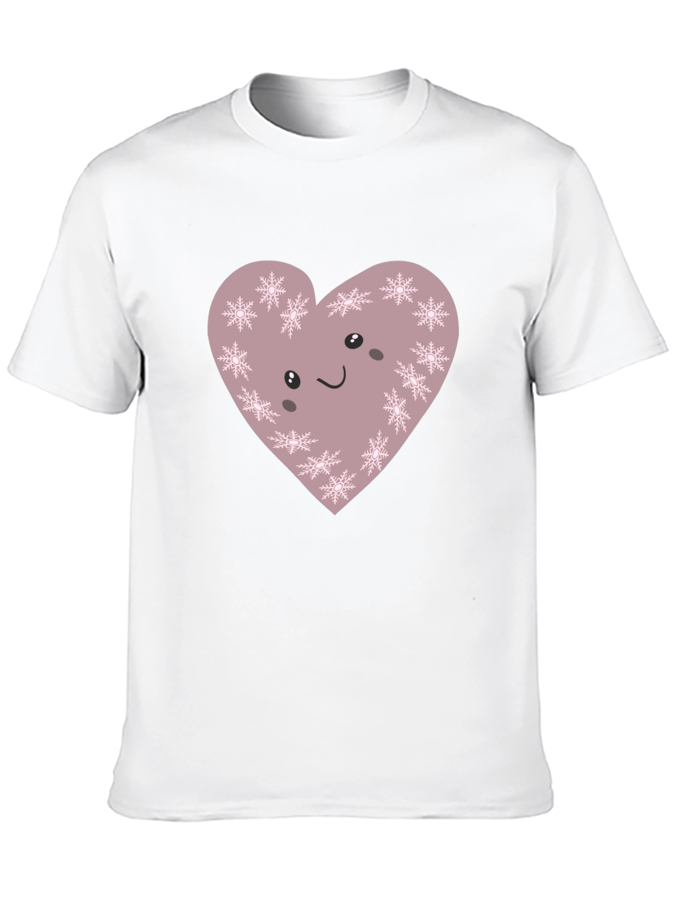 Cute Snowflake Heart Graphic Tee - Soft Cotton Blend