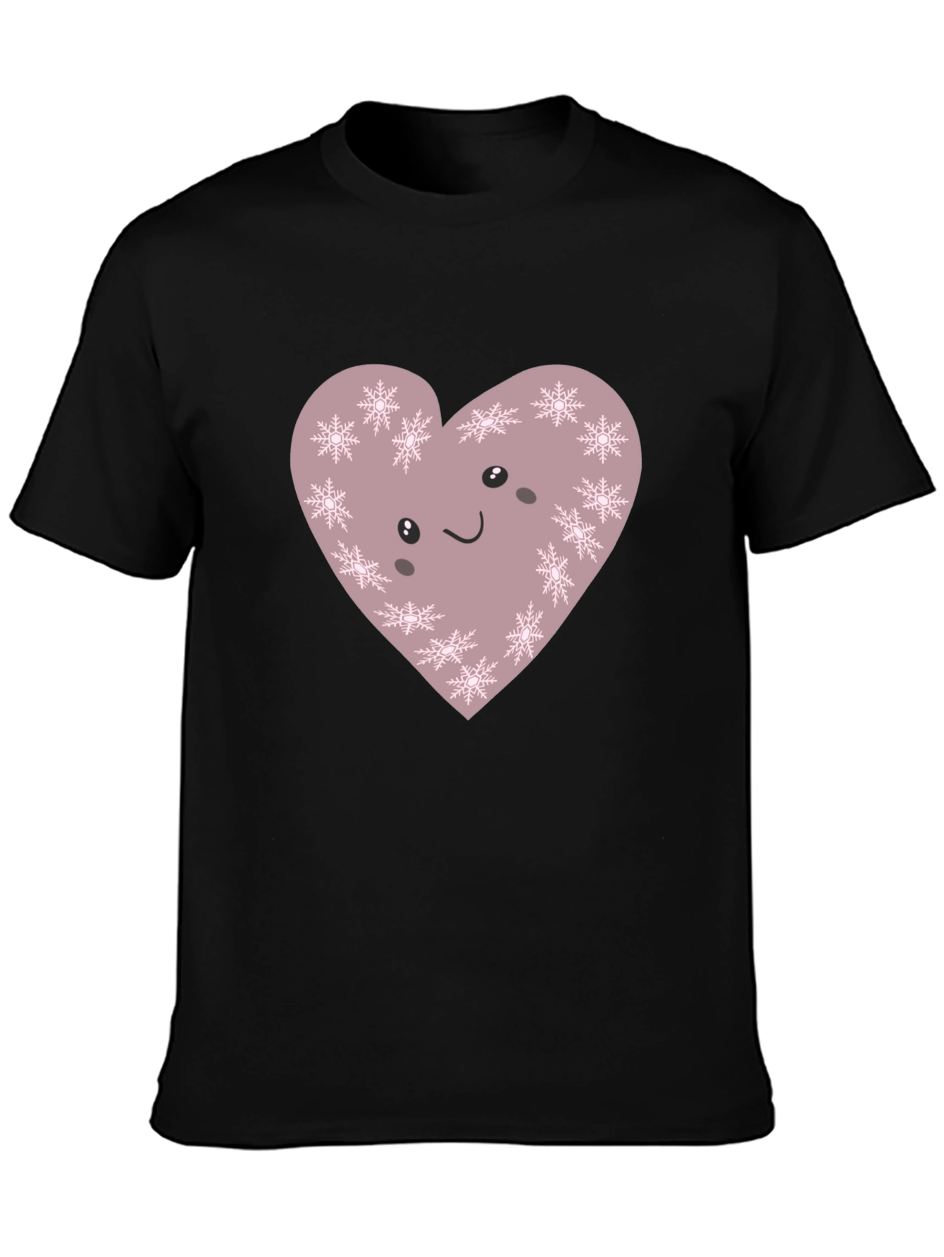 Cute Snowflake Heart Graphic Tee - Soft Cotton Blend