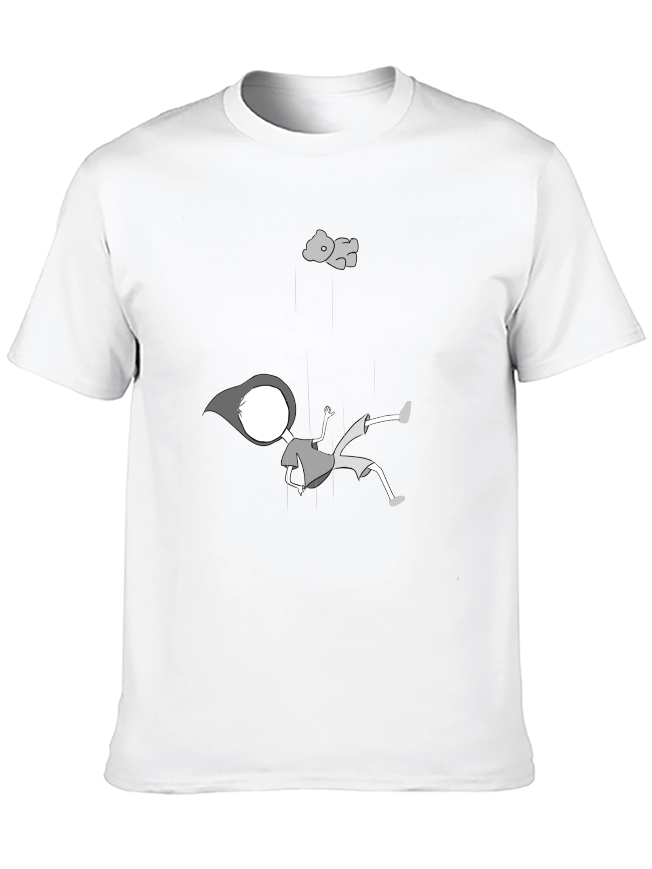 Falling Cartoon Black T-Shirt