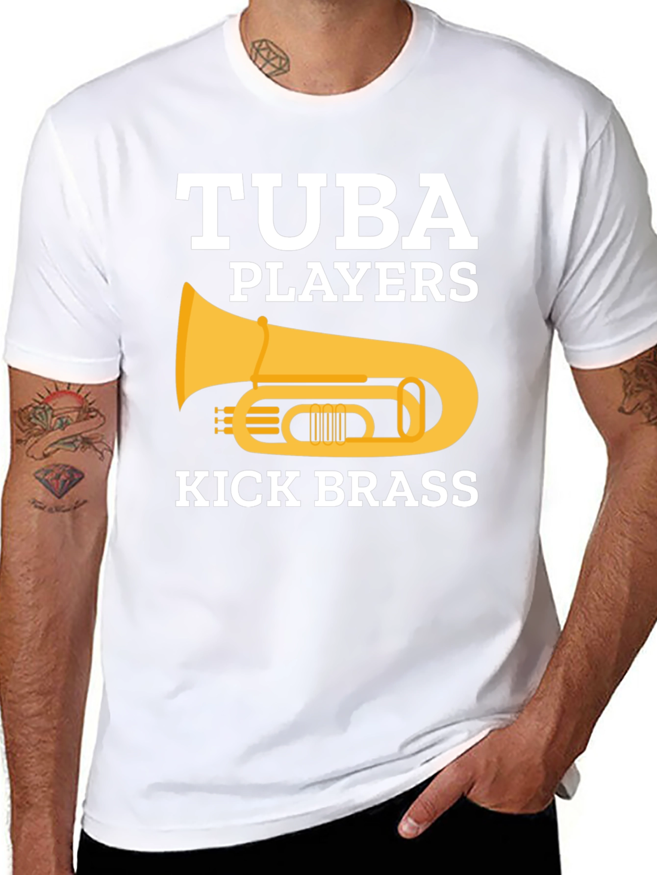 Tuba Players Kick Brass Graphic T-Shirt