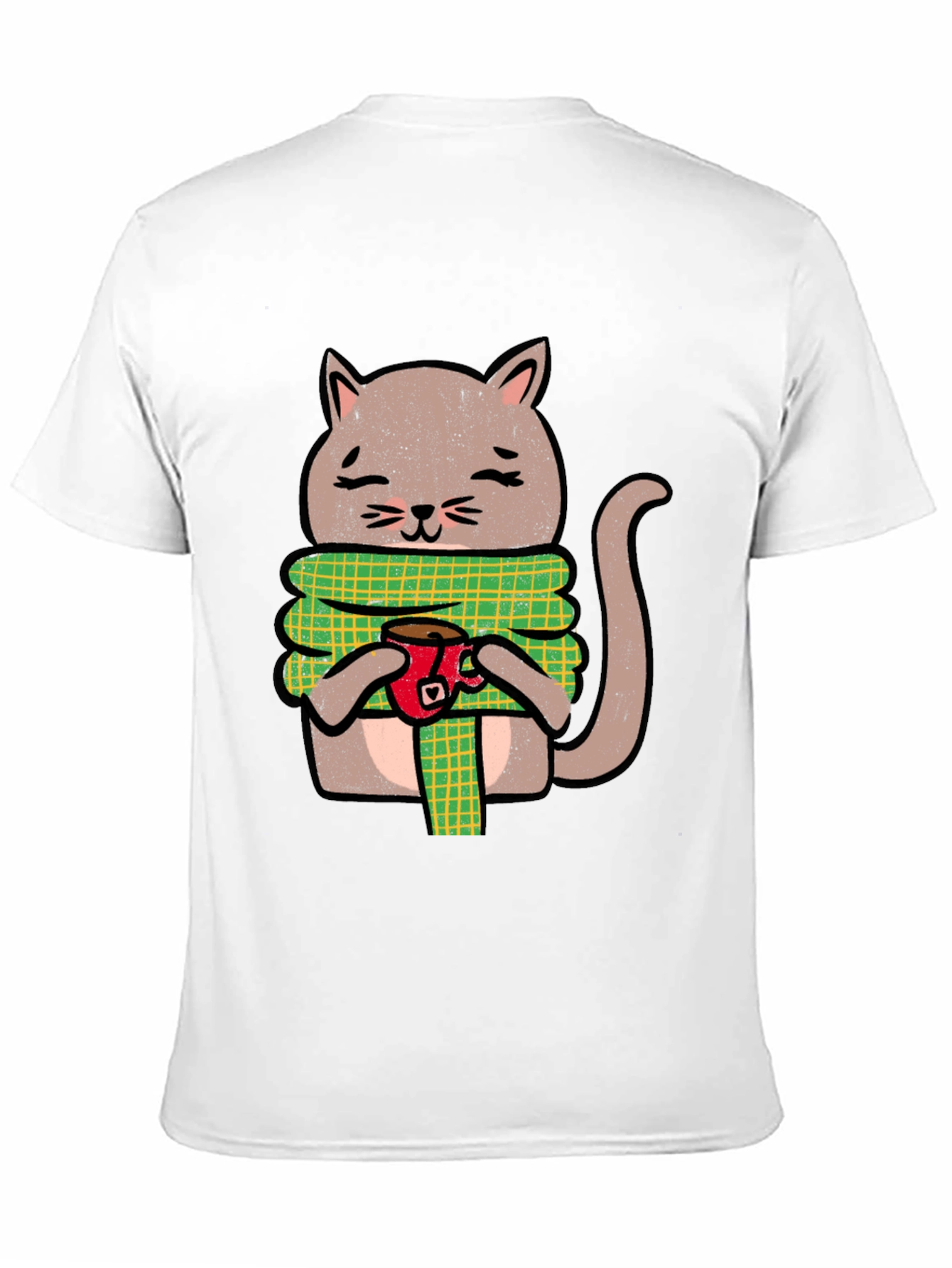 Cozy Cat Coffee T-Shirt - Cute Cartoon Tee