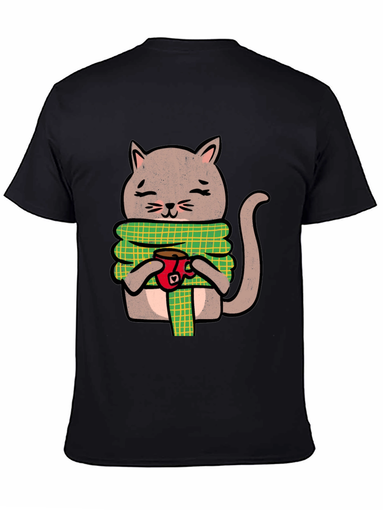 Cozy Cat Coffee T-Shirt - Cute Cartoon Tee