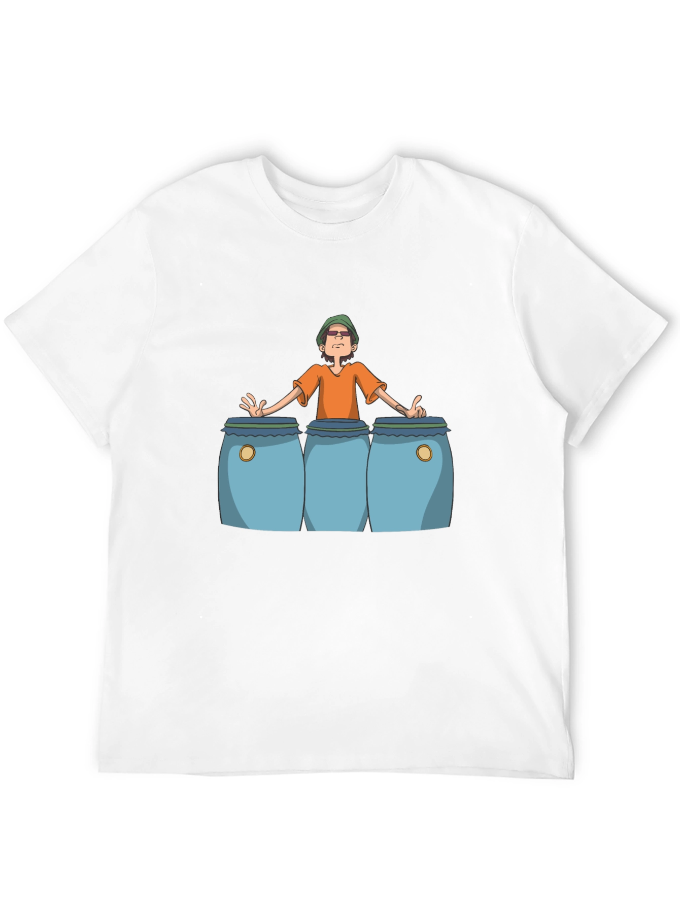 Cartoon Musician Graphic Print T-Shirt