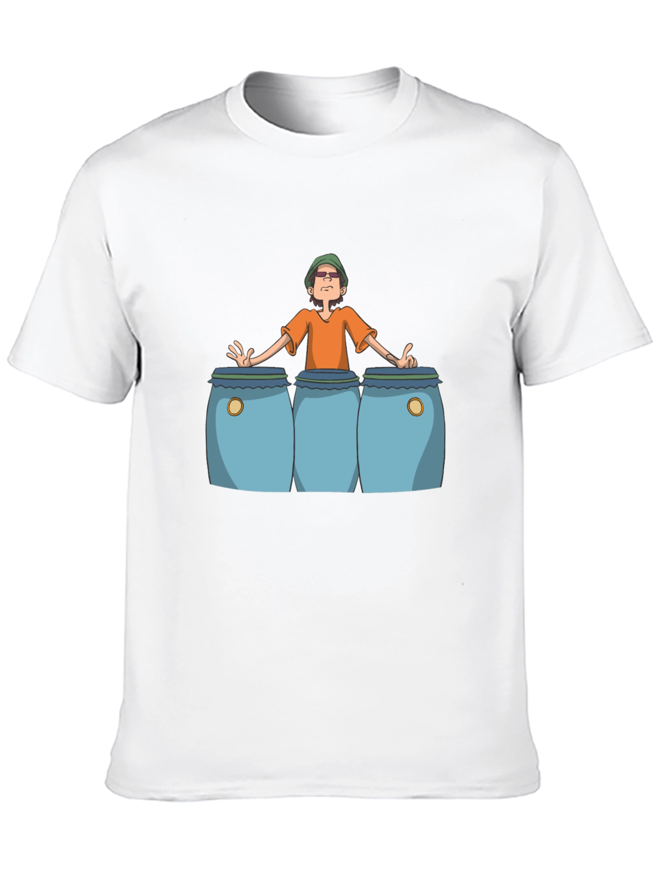Cartoon Musician Graphic Print T-Shirt