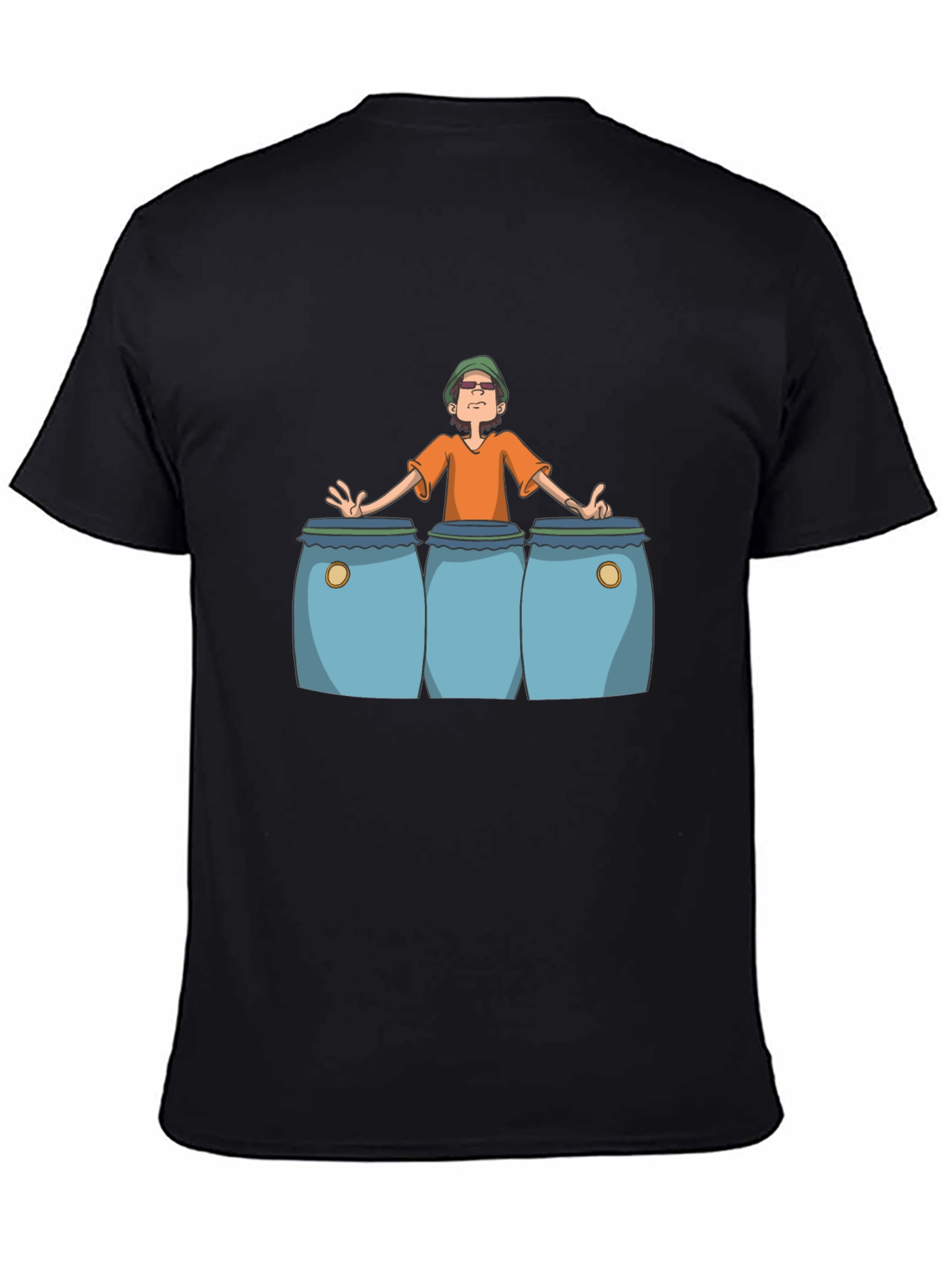 Cartoon Musician Graphic Print T-Shirt