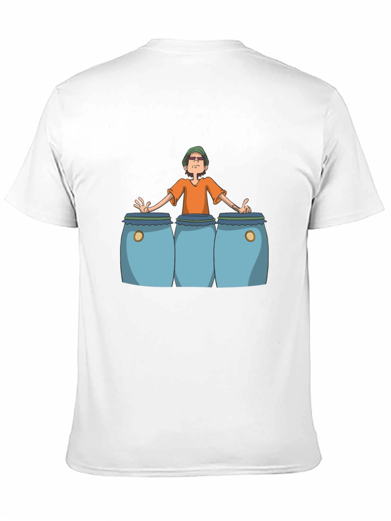 Cartoon Musician Graphic Print T-Shirt
