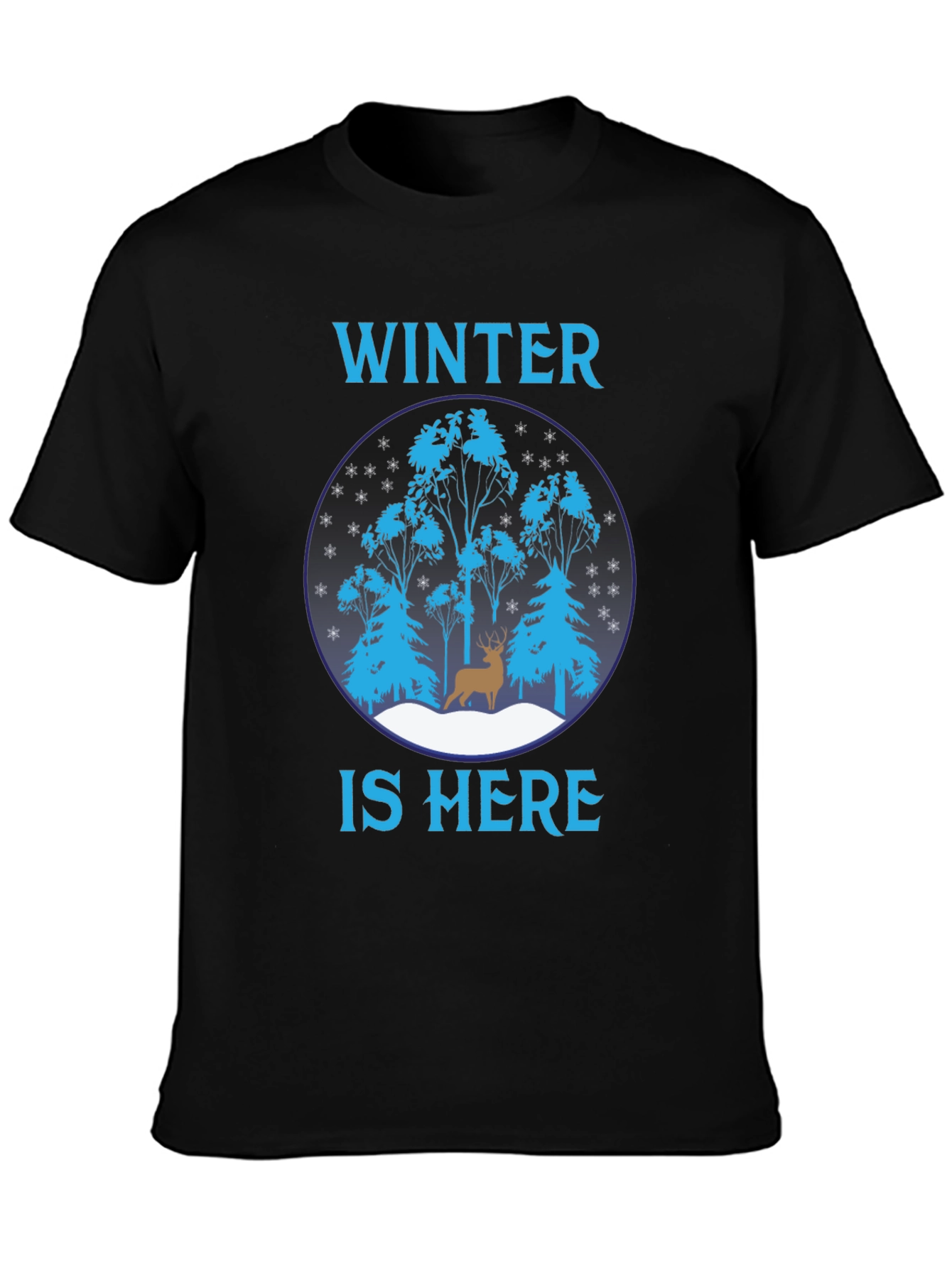 Winter is Here Graphic Tee - Deer Scene