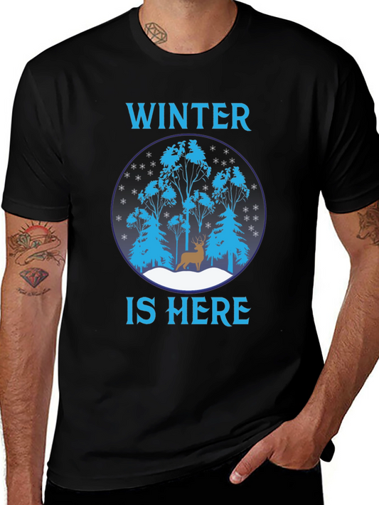 Winter is Here Graphic Tee - Deer Scene